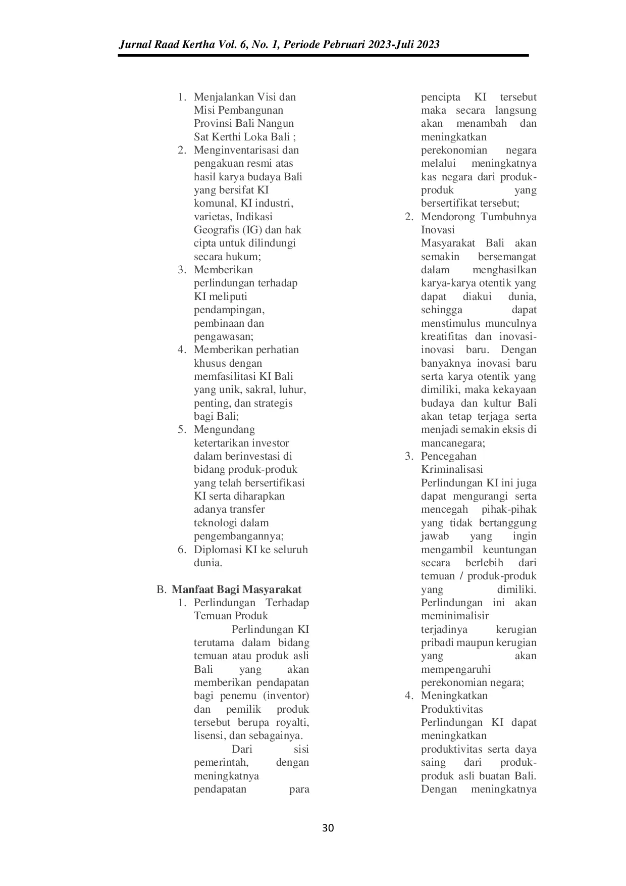 JURIS Perlindungan Hukum Atas Hak Kekayaan Intelektual Komunal Dalam Masyarakat Bali