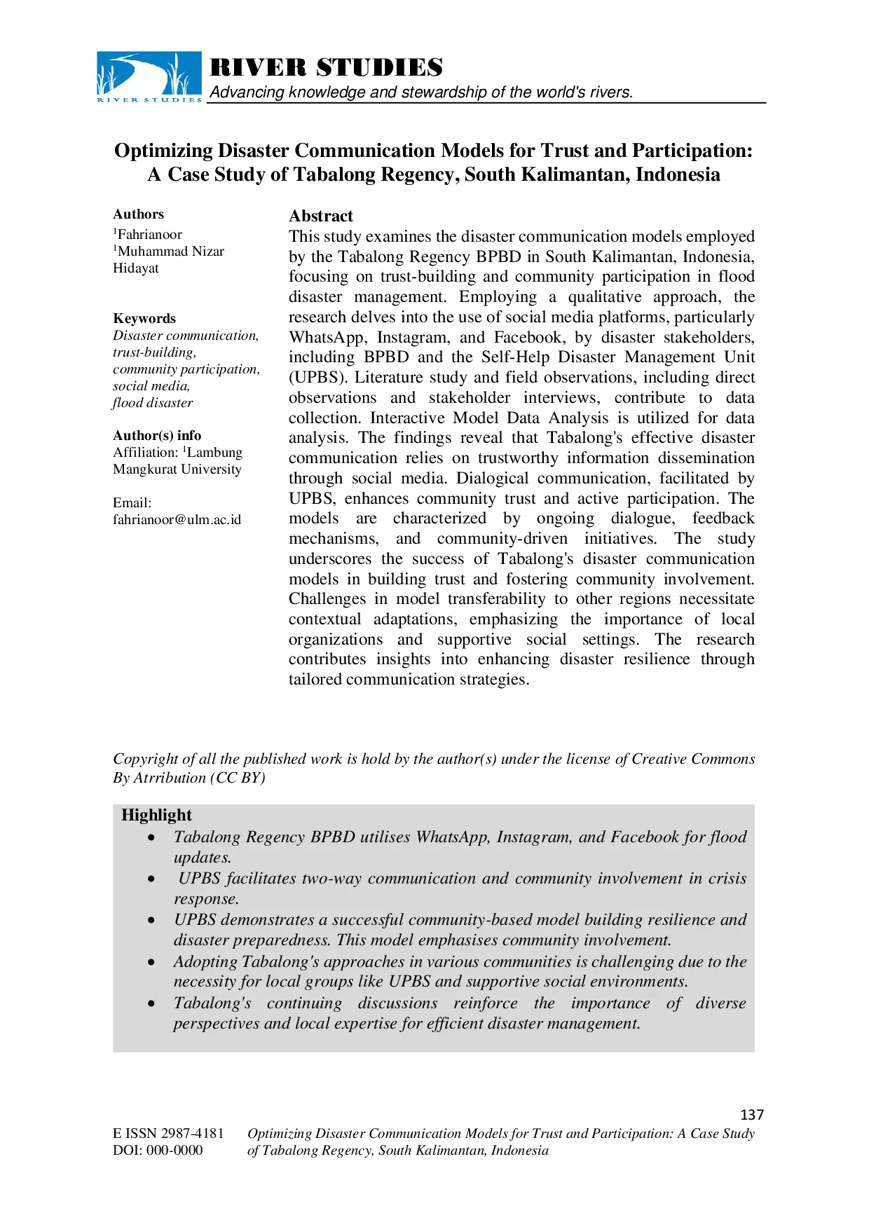 JURIS Optimizing Disaster Communication Models for Trust and Participation