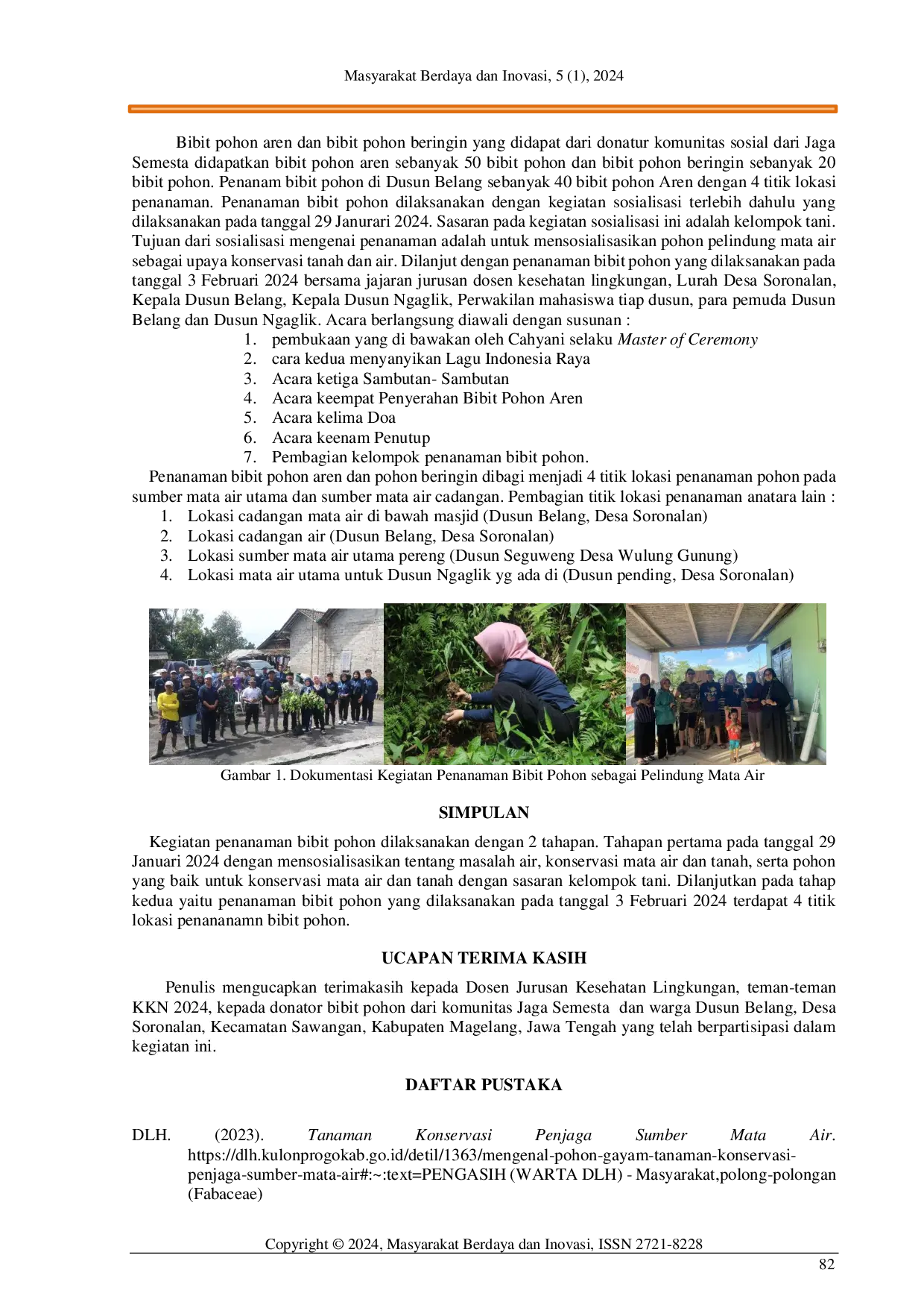 JURIS Sosialisasi Penanaman Bibit Pohon Sebagai Pelindung Mata Air