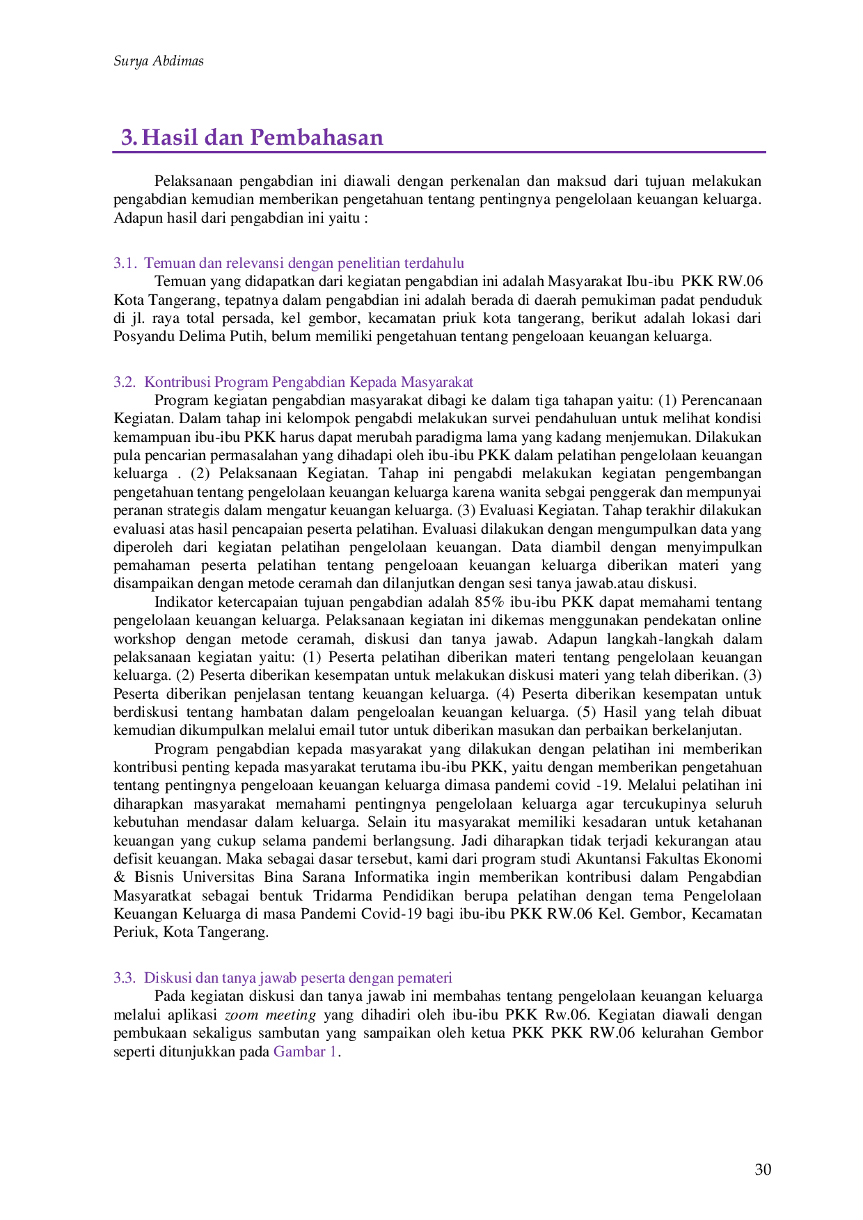 JURIS Pelatihan Pengelolaan Keuangan Keluarga di Masa Pandemi Covid 19 Bagi Ibu ibu PKK RW 06 Kelurahan Gembor Kota Tangerang