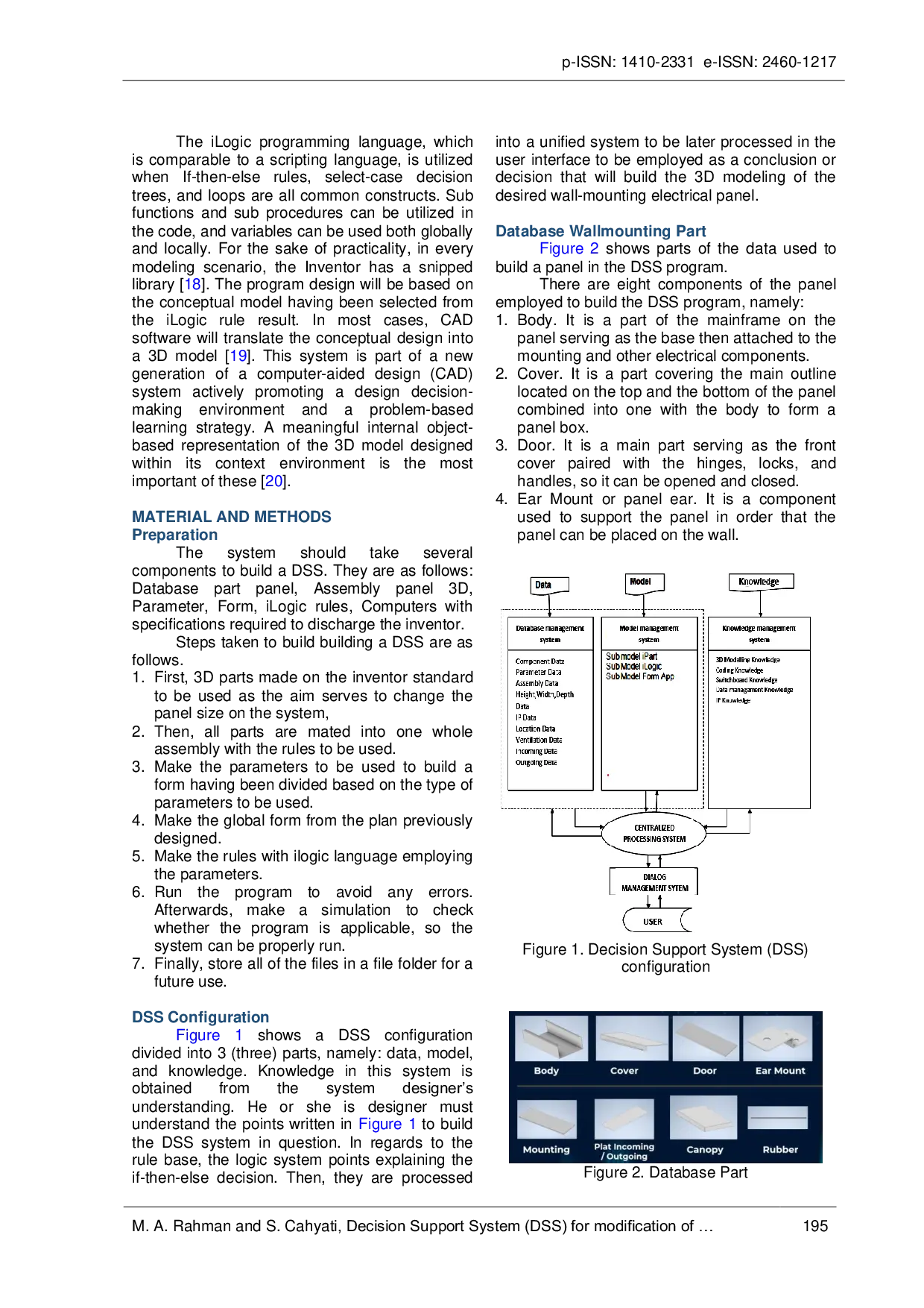 JURIS Employing a Decision Support System DSS application system to modify a non standard wall mounting electrical panel using a 3D CAD modelling