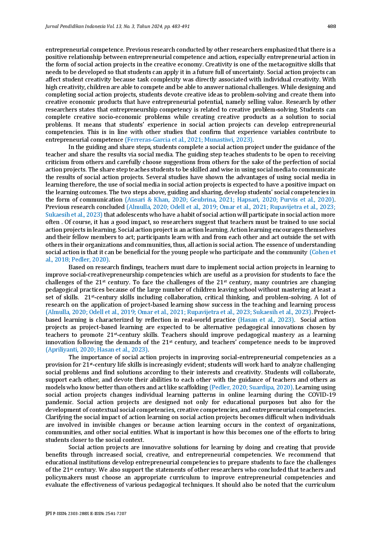 juris Social Action Project to Enhance Entrepreneurial Competencies