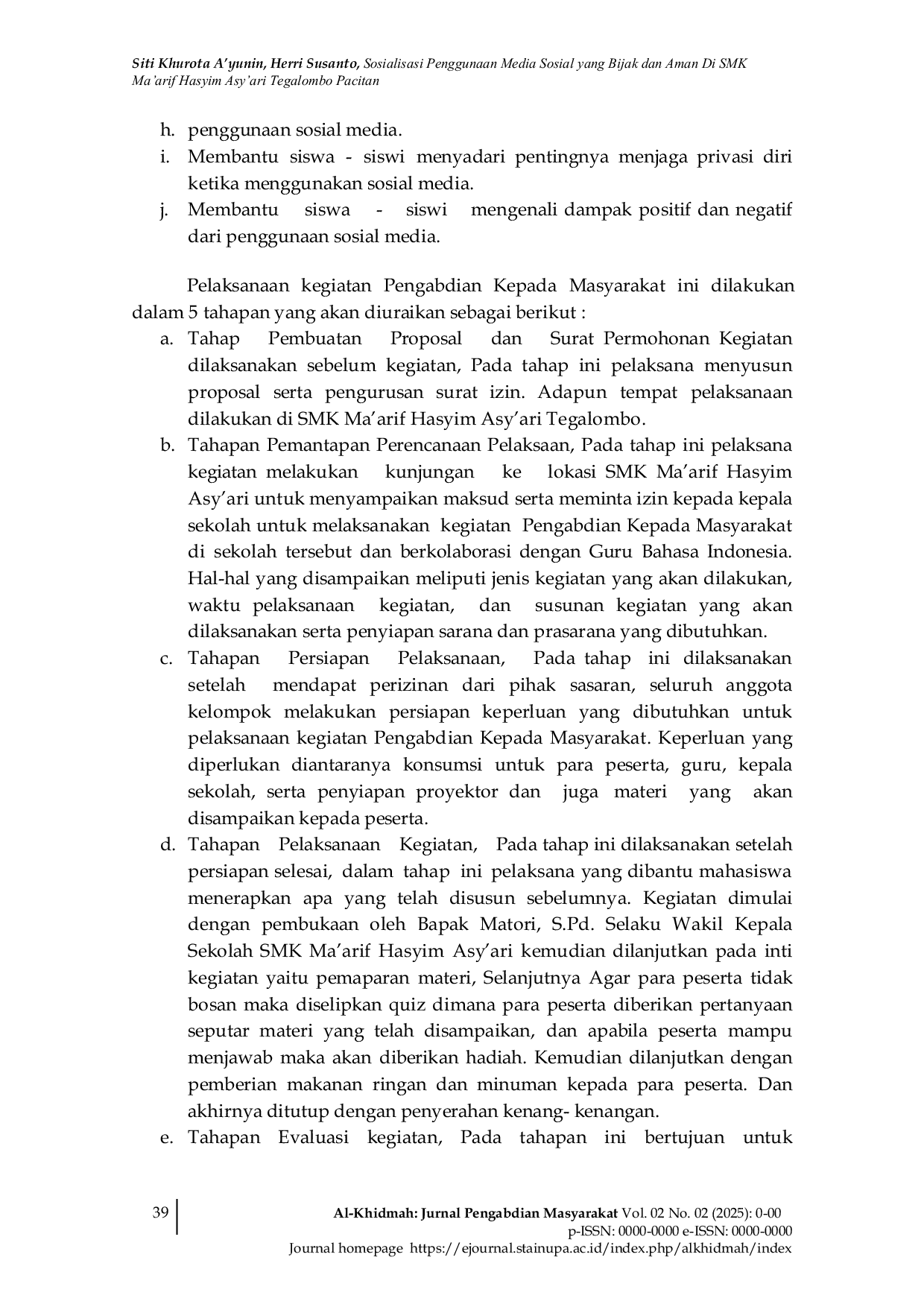 JURIS Sosialisasi Penggunaan Media Sosial yang Bijak dan Aman di SMK Ma arif Hasyim Asy ari Tegalombo Pacitan