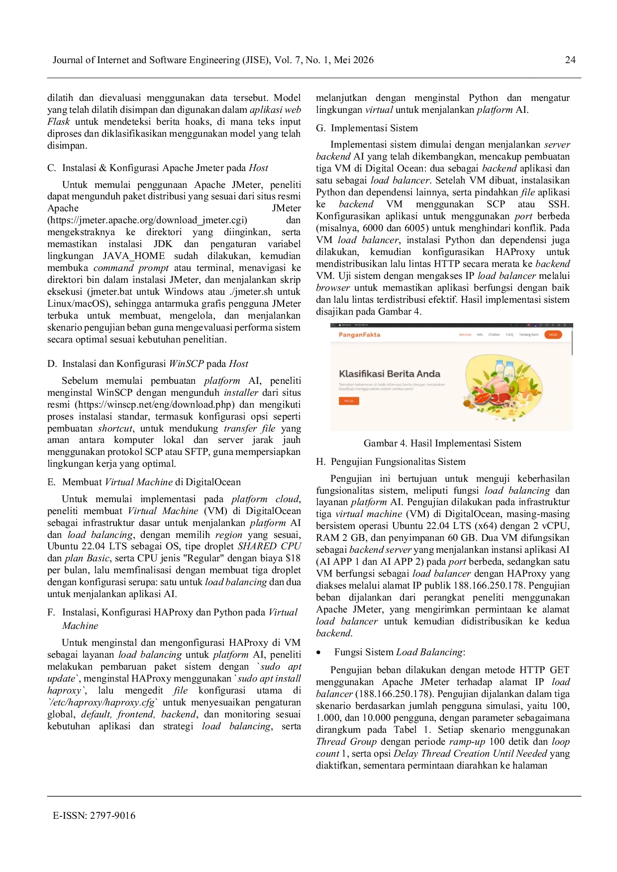 JURIS Implementasi Load Balancing pada Platform Artificial Intelligence Berbasis Website Menggunakan HAProxy