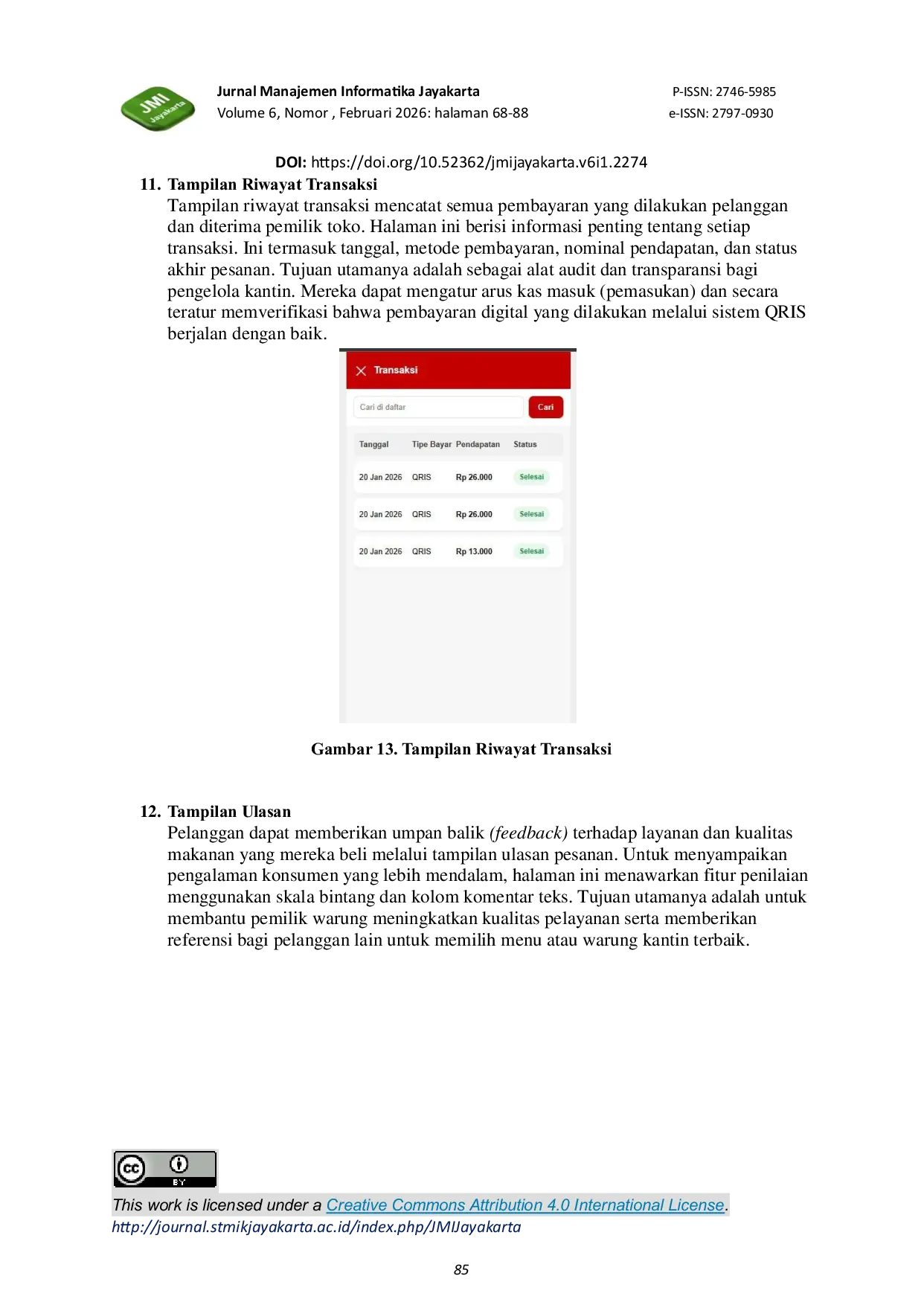 JURIS Perancangan Sistem Pemesanan Dan Pembayaran Makanan Pada Kantin Bina Media Berbasis Web Berintegrasi Qris