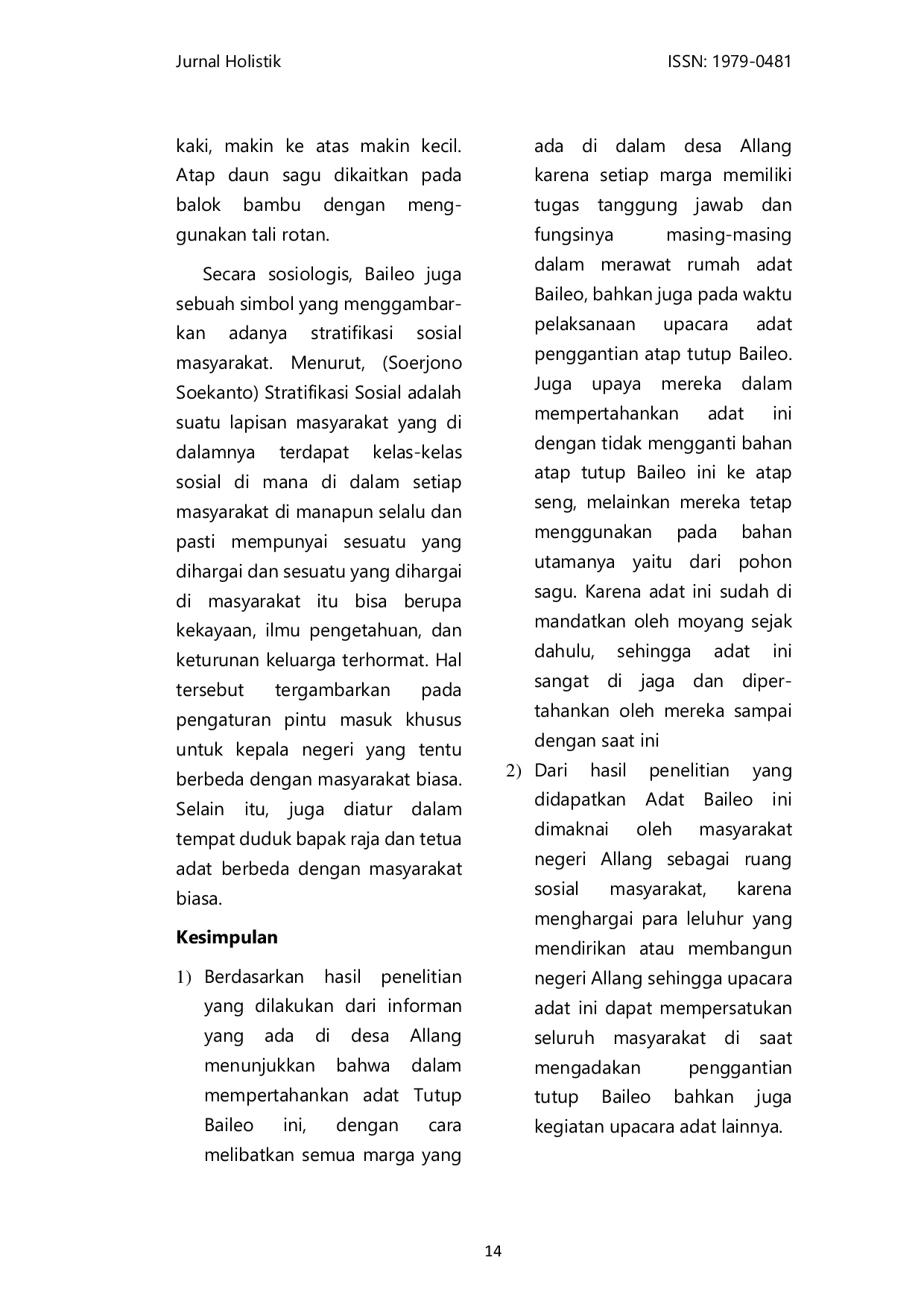 JURIS Kearifan Lokal Adat Tutup Baileo di Desa Allang Kecamatan Leihitu Barat Kabupaten Maluku Tengah