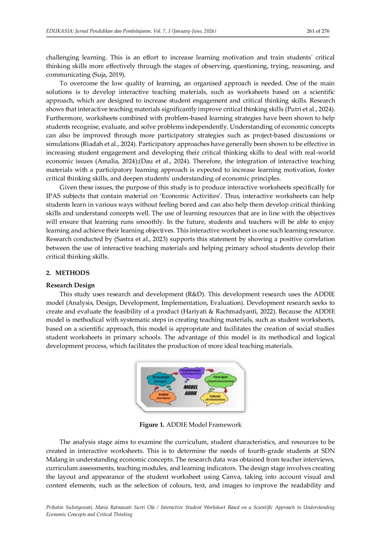 JURIS Interactive Student Worksheet Based on a Scientific Approach to Understanding Economic Concepts and Critical Thinking