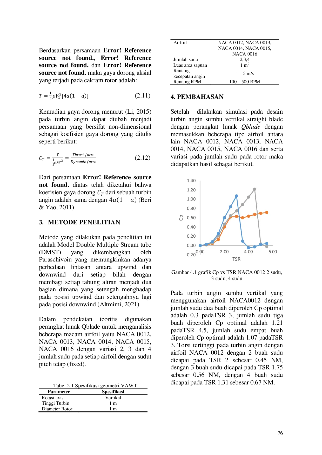 JURIS Pengaruh Airfoil dan Jumlah Sudu pada Perancangan Vertikal Axis Wind Turbine VAWT untuk Kecepatan Angin Rendah
