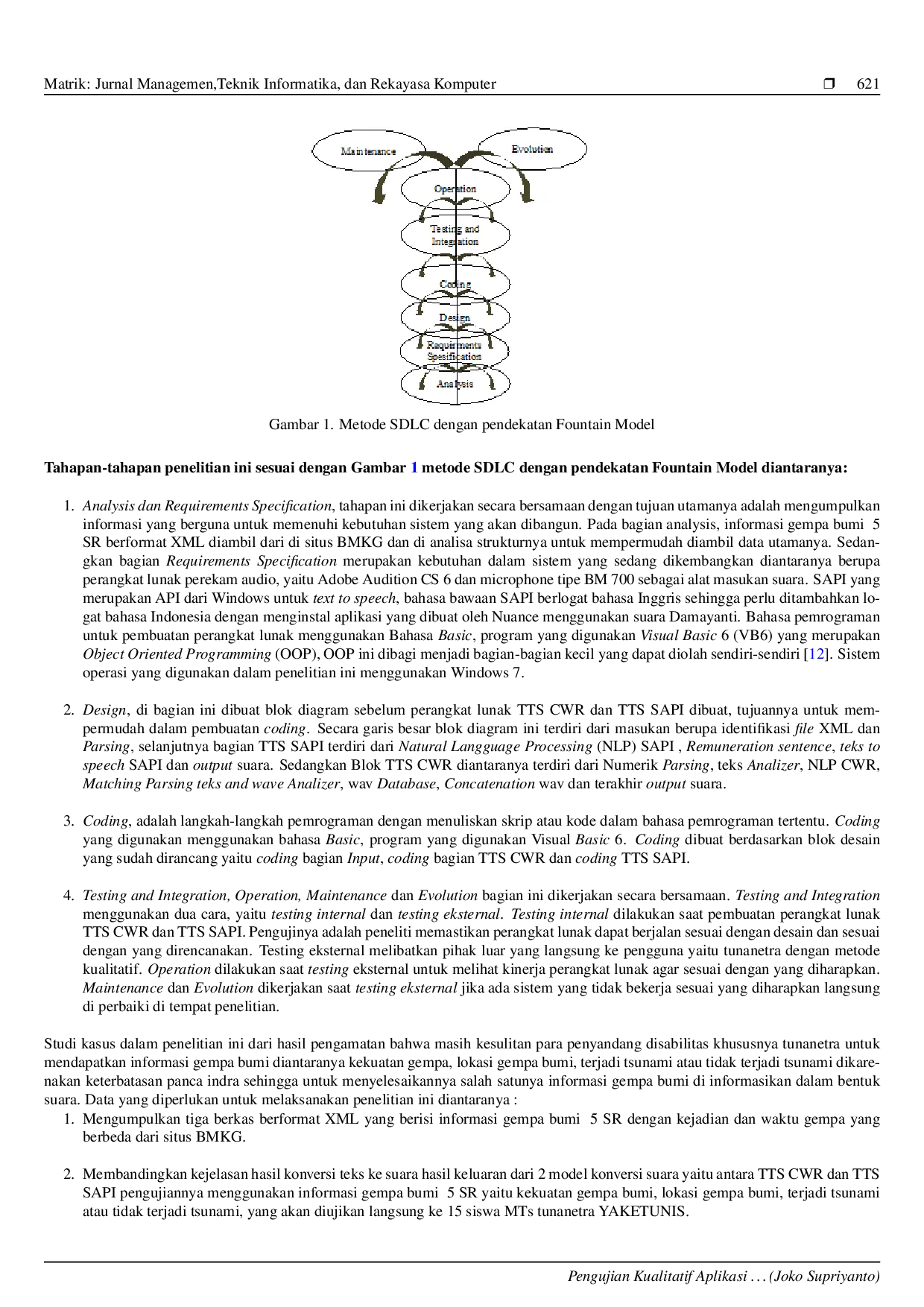 JURIS Pengujian Kualitatif Aplikasi Informasi Gempa Bumi dalam Bentuk Suara untuk Tunanetra