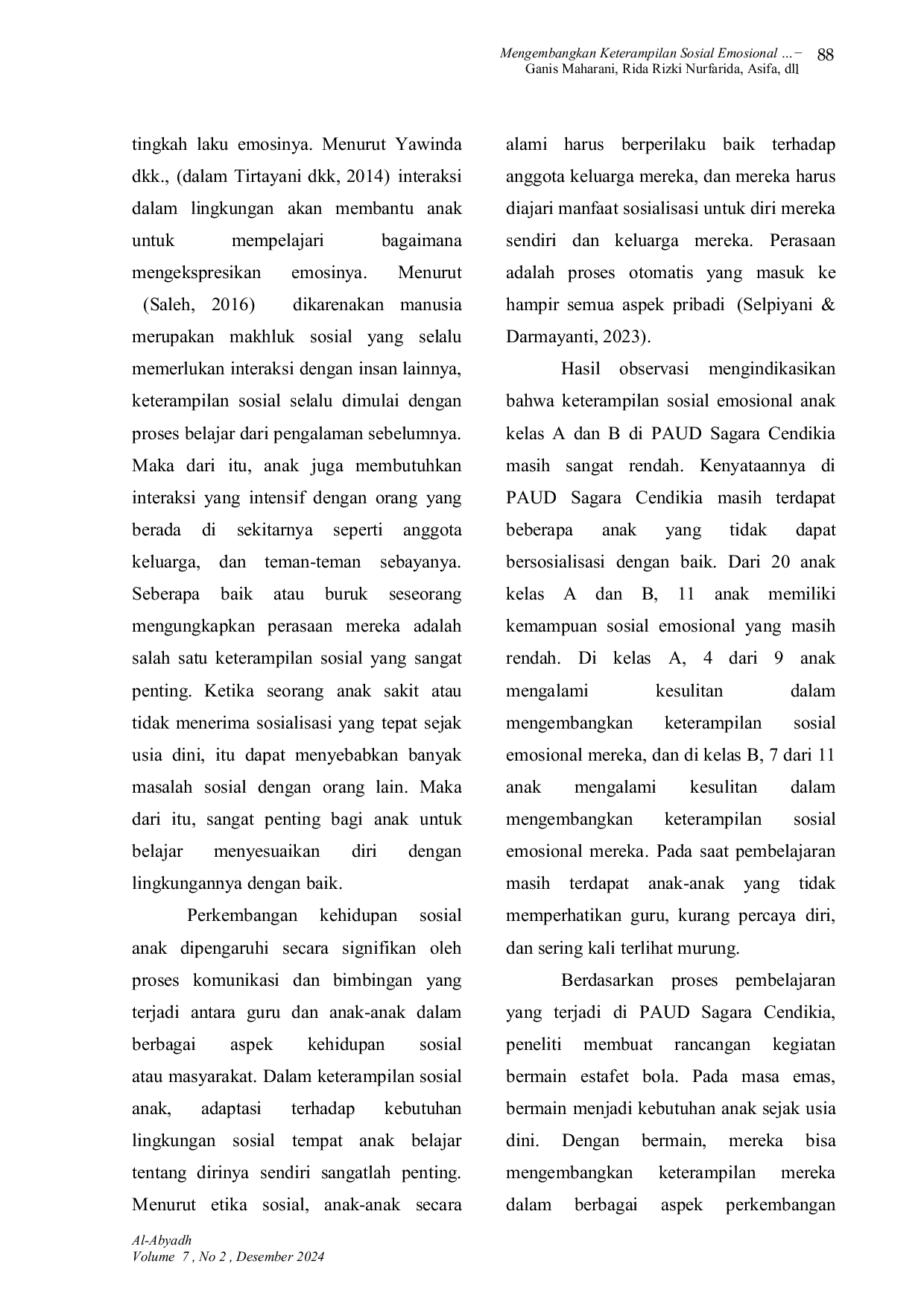 JURIS Mengembangkan Keterampilan Sosial Emosional Melalui Permainan Estafet Bola di PAUD Sagara Cendikia