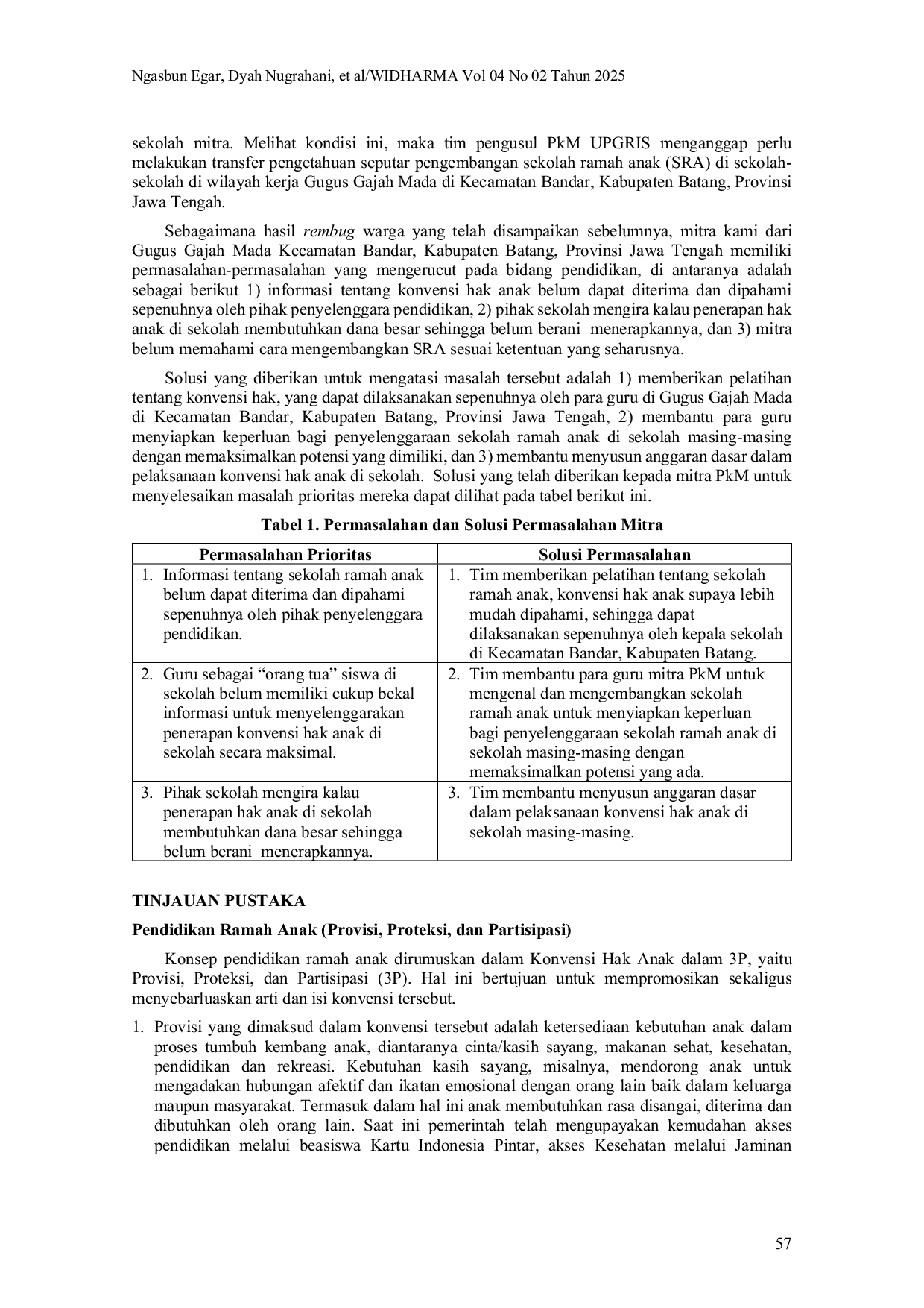 JURIS Pengembangan Sekolah Ramah Anak Bagi Gugus Gajah Mada Kecamatan Bandar Kabupaten Batang