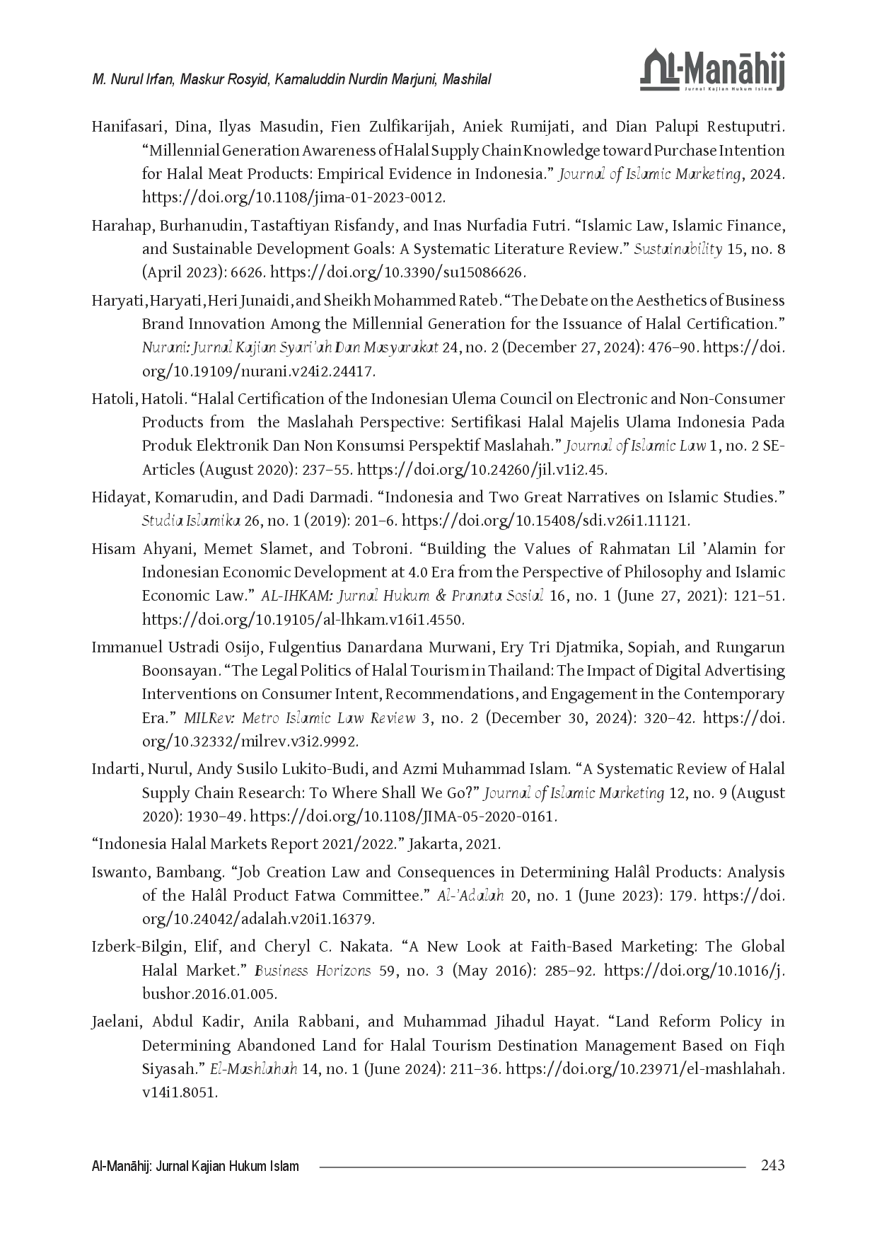 juris The Urgency of the Halal Industry in Light of Islamic Legal Philosophy