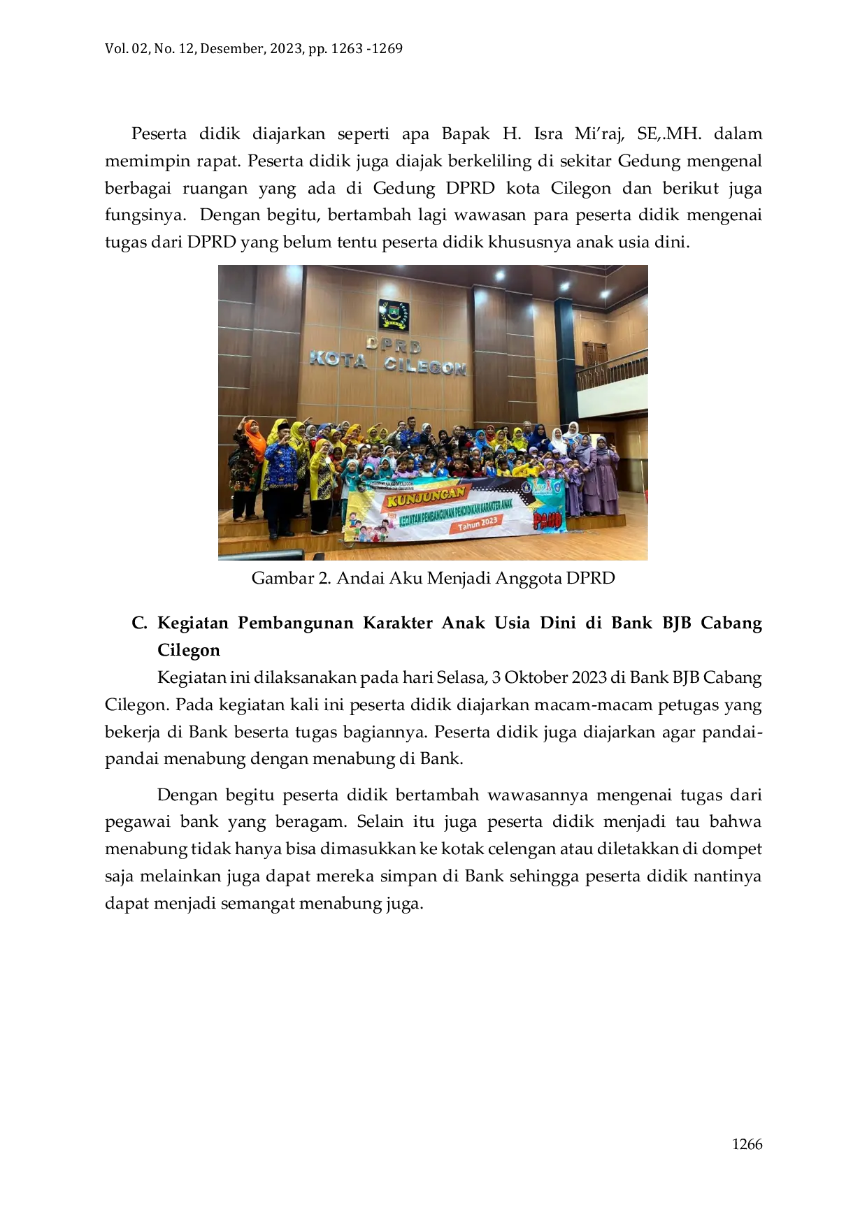 JURIS Program Kegiatan PAUD Andai Aku Menjadi Sebagai Pembangunan Pendidikan Karakter Anak