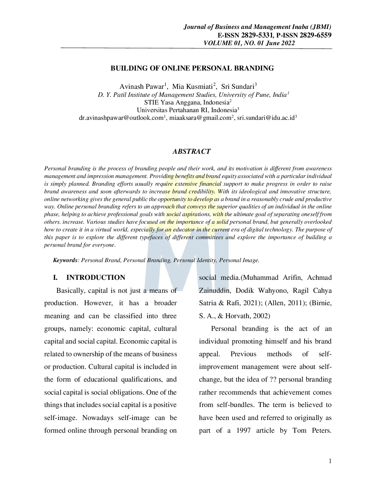 JURIS Building Of Online Personal Branding