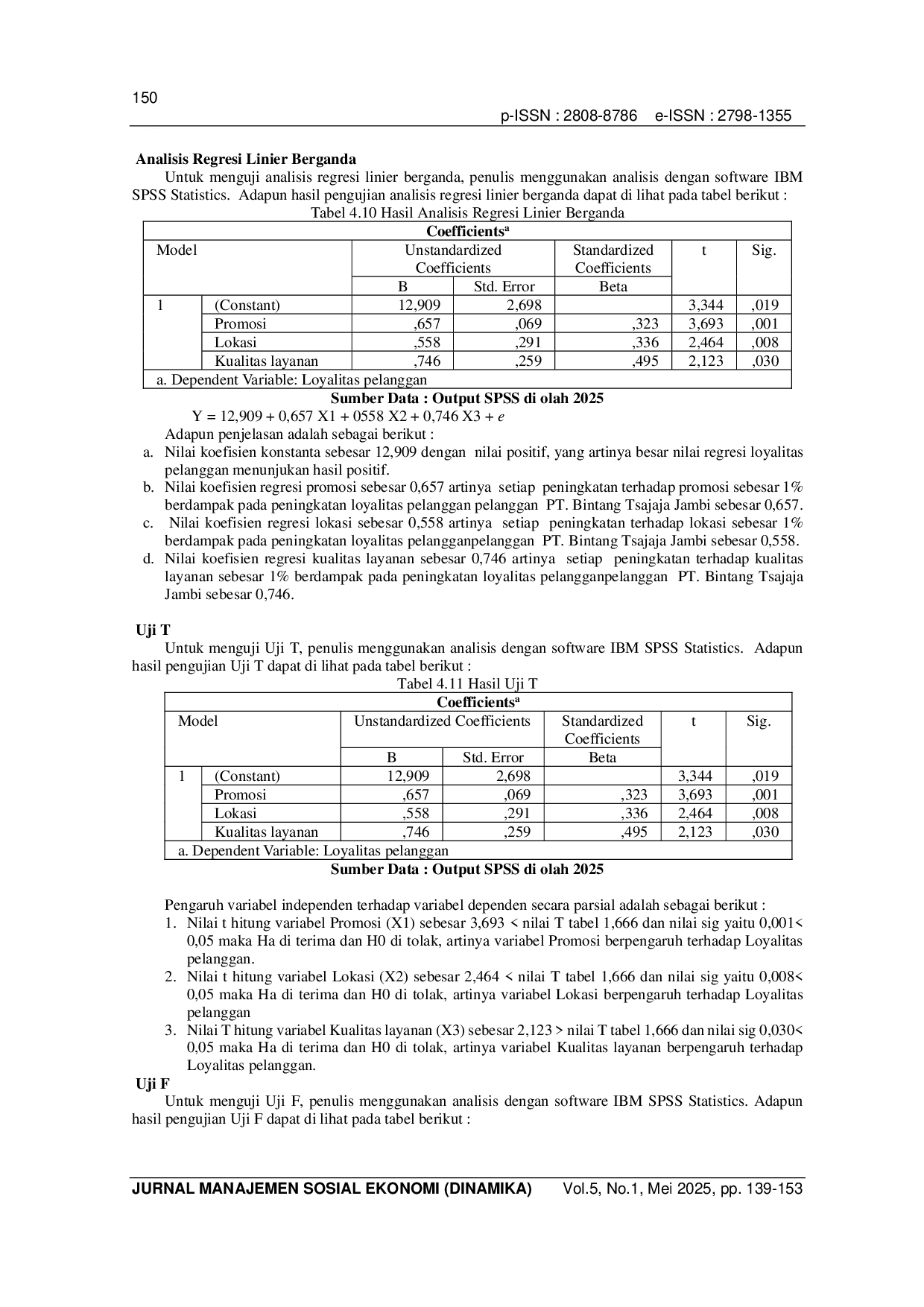 JURIS Pengaruh Promosi Lokasi Dan Kualitas Layanan Terhadap Loyalitas Pelanggan Studi Pada Pelanggan Es Serut PT Bintang Tsajaja Jambi