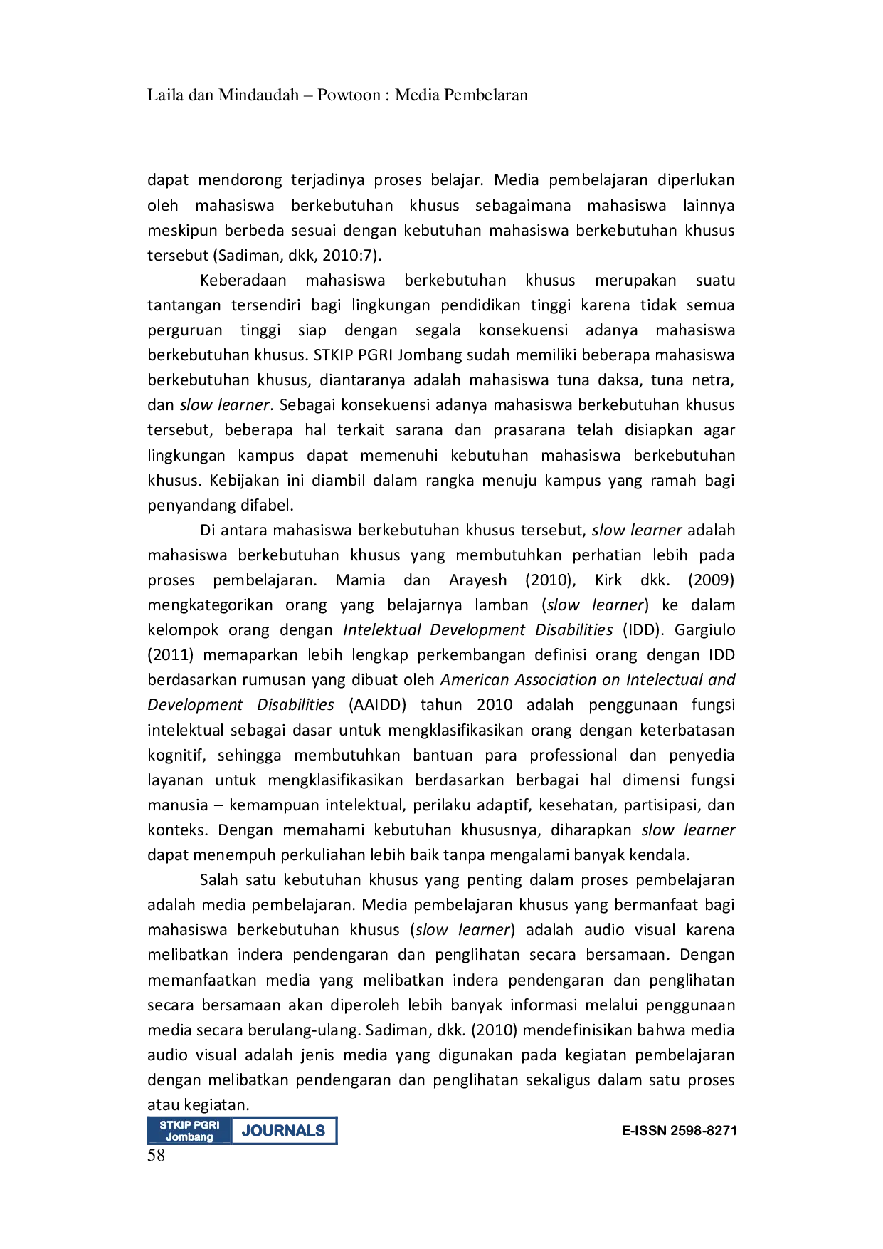 JURIS Powtoon Media Pembelajaran Untuk Mengajar Mahasiswa Berkebutuhan Khusus