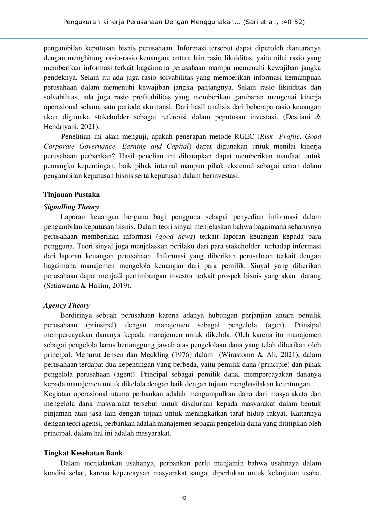 JURIS Pengukuran Kinerja Perusahaan Dengan Menggunakan Metode RGEC