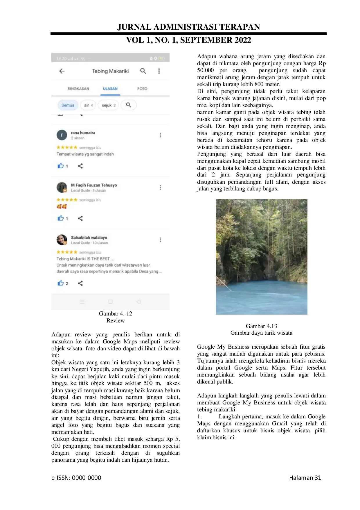 JURIS Pemanfaatan Google Maps Dalam Mempromosikan Objek Wisata Tebing Makariki Negeri Yaputih Kecamatan Tehoru Kabupaten Maluku Tengah