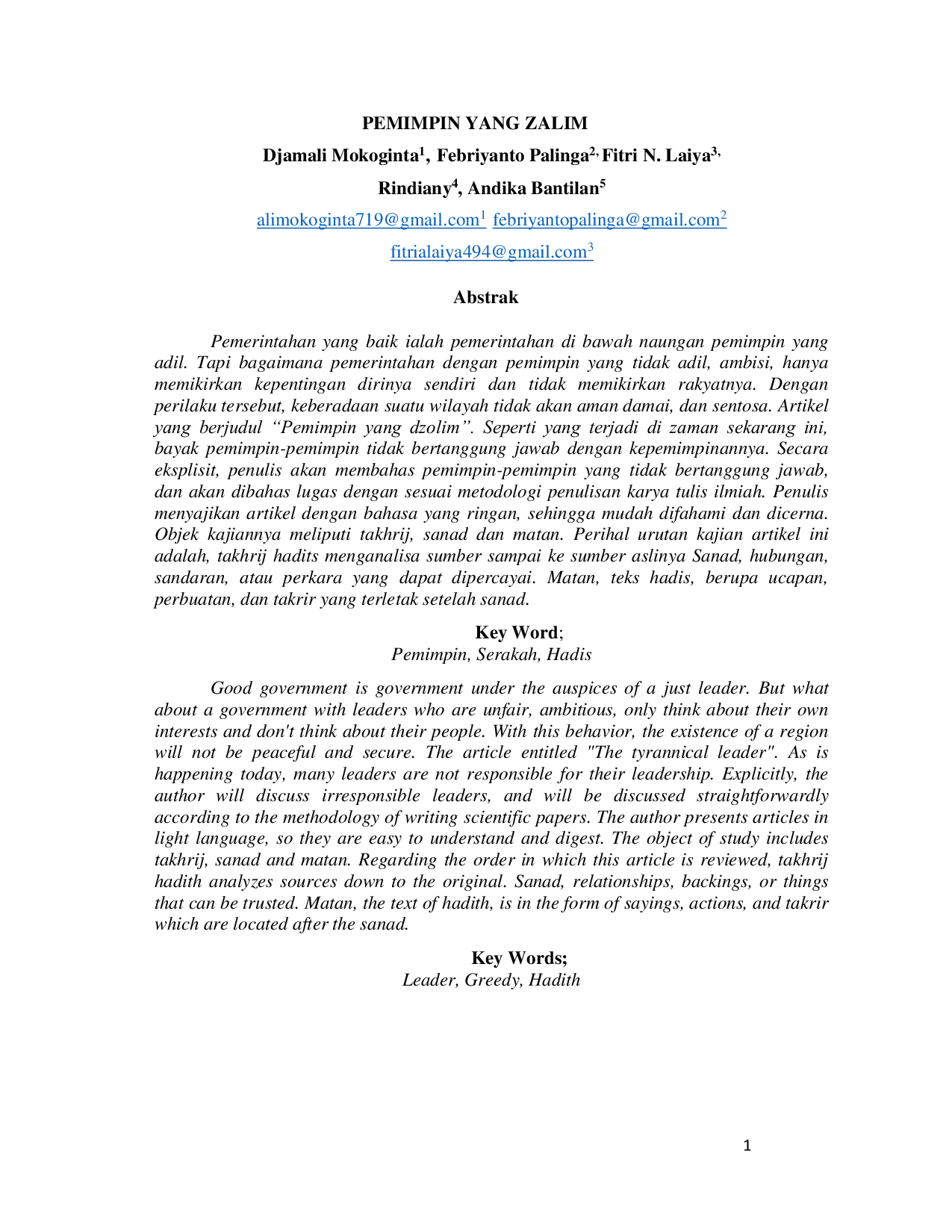 JURIS PEMIMPIN YANG ZALIM Zalim