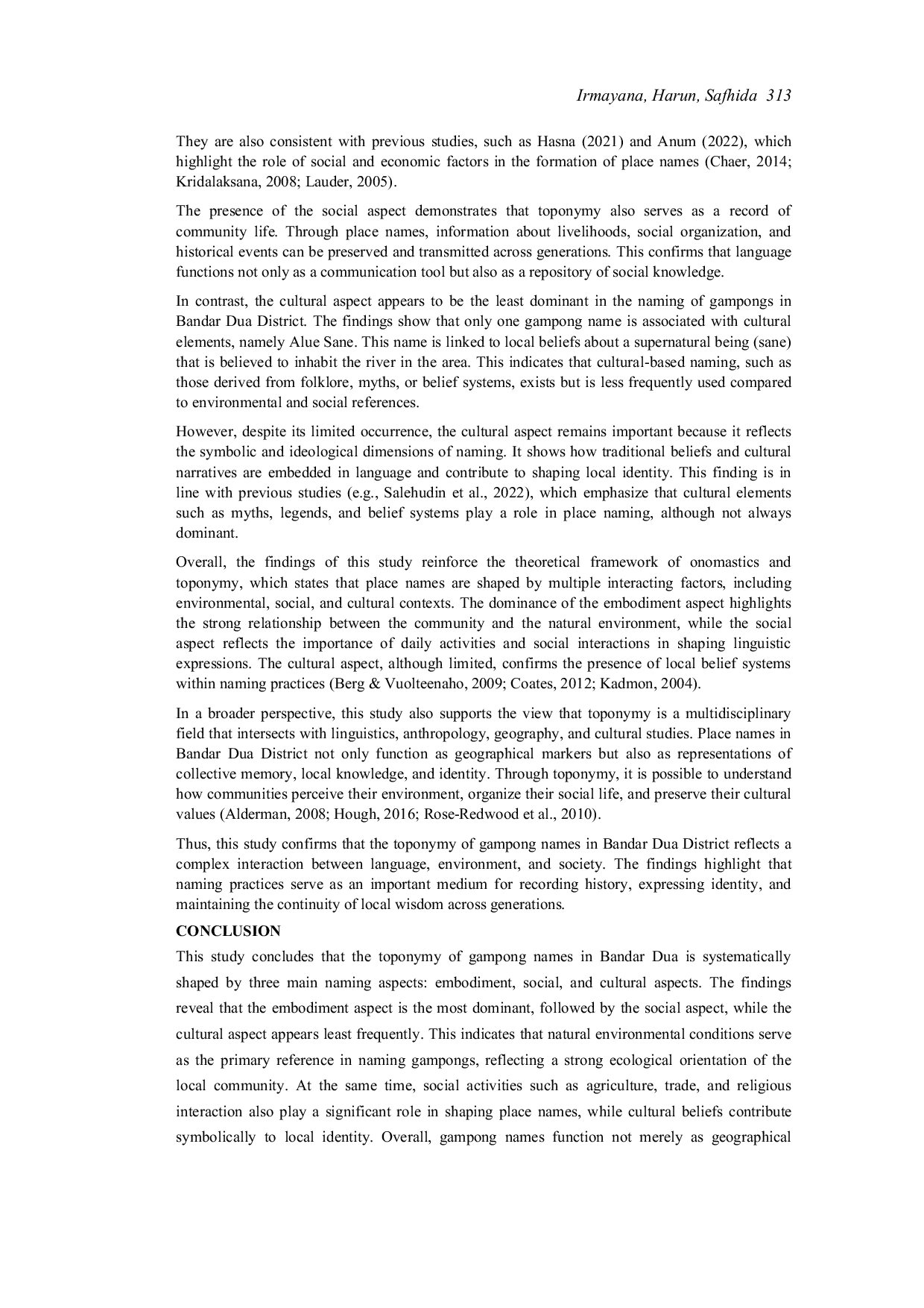 JURIS Toponymy of Gampong Names in Bandar Dua District Pidie Jaya Regency