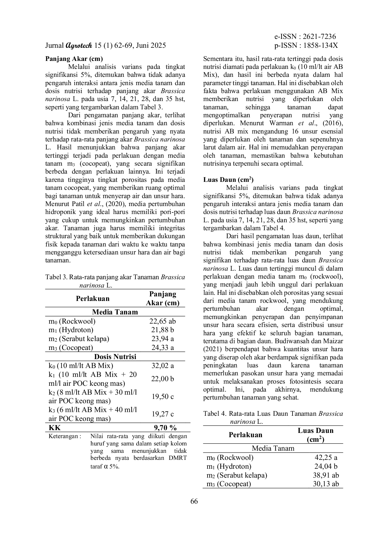 JURIS Pengaruh Media Tanam Dan Nutrisi Poc Keong Mas Terhadap Pertumbuhan Dan Hasil Tanaman Sawi Pagoda Brassica Narinosa L Pada Hidroponik Sistem Wick