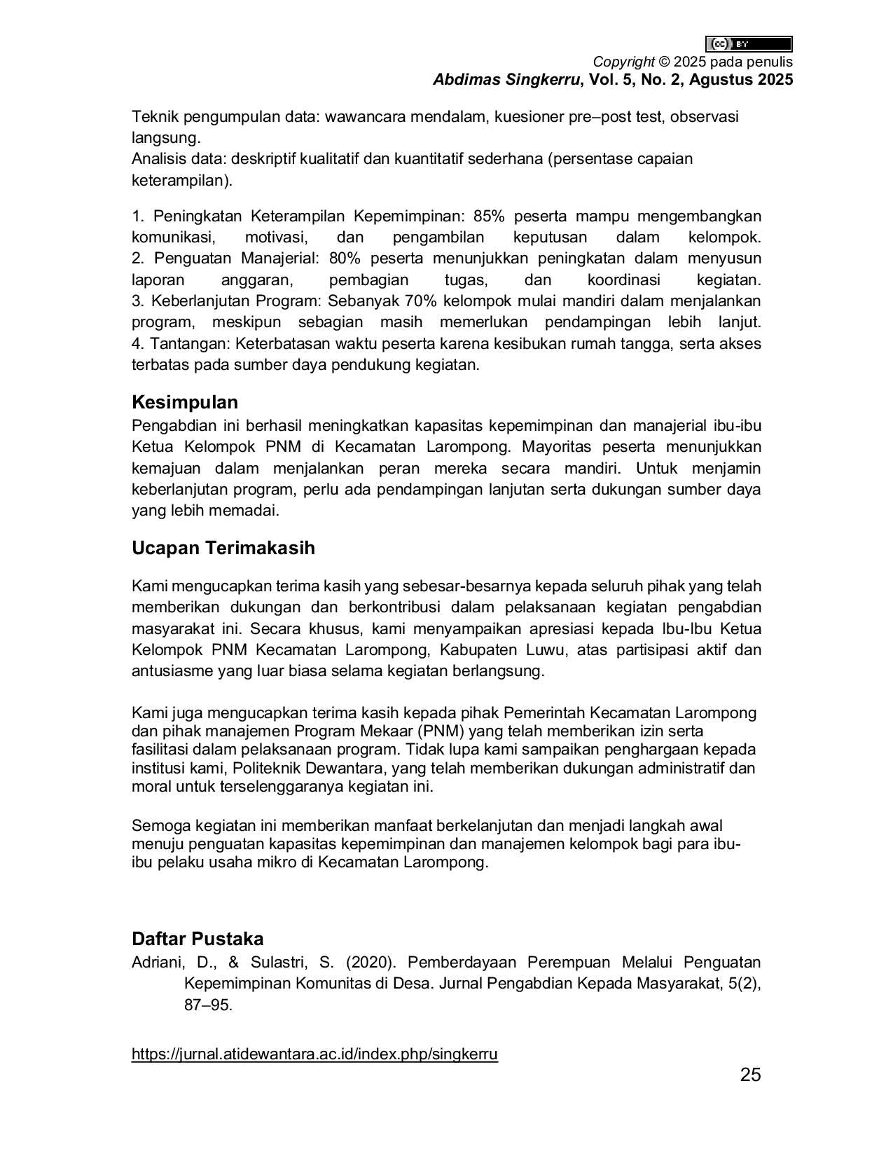 JURIS Penguatan Kepemimpinan dan Manajemen Kelompok bagi Ibu Ibu Ketua Kelompok PNM di Kecamatan Larompong Kabupaten Luwu