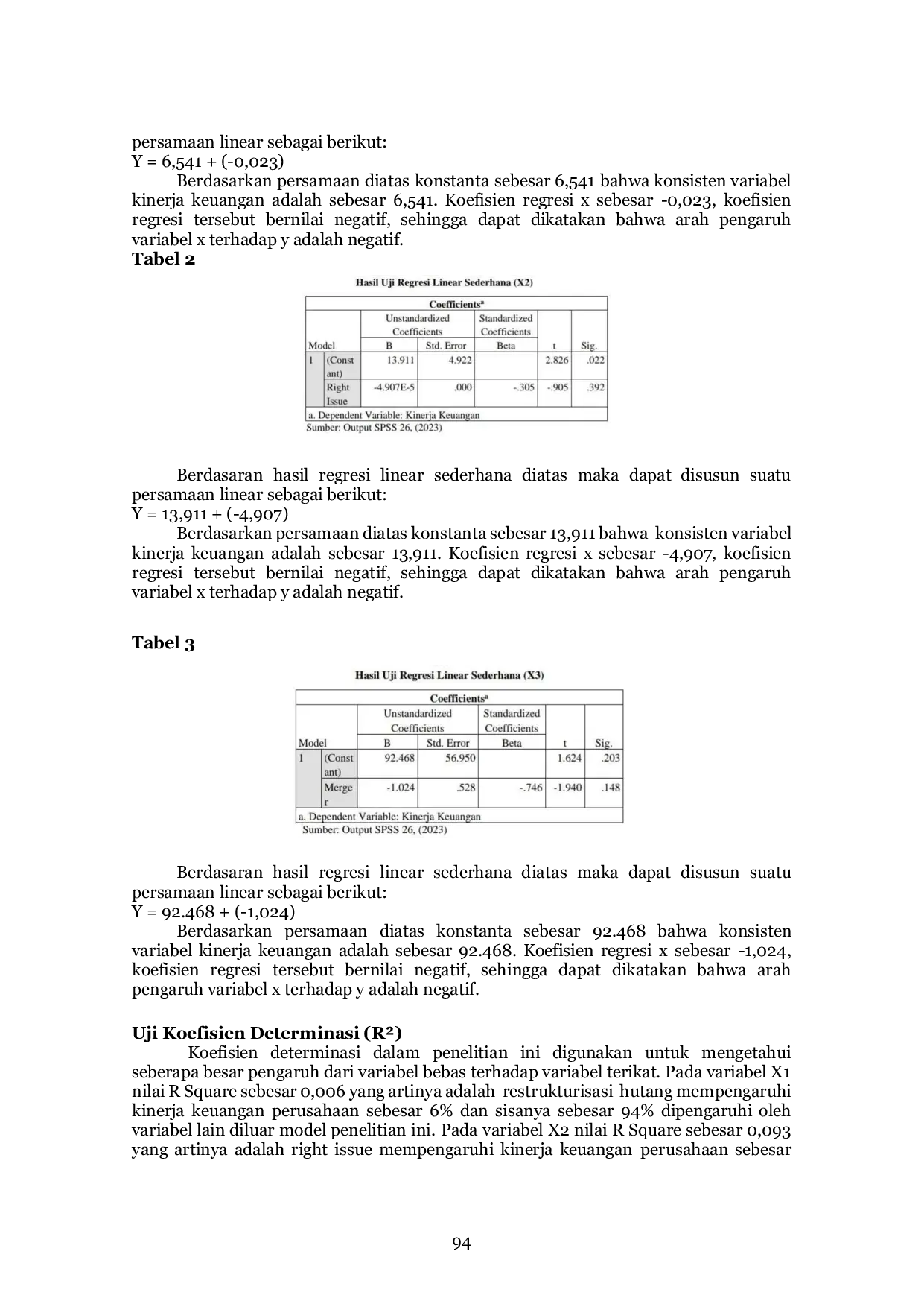 JURIS PENGARUH RESTRUKTURISASI HUTANG RIGHT ISSUE DAN MERGER TERHADAP KINERJA KEUANGAN PERUSAHAAN Studi kasus perusahaan yang terdaftar di Bursa Efek Indonesia tahun 2018 2022
