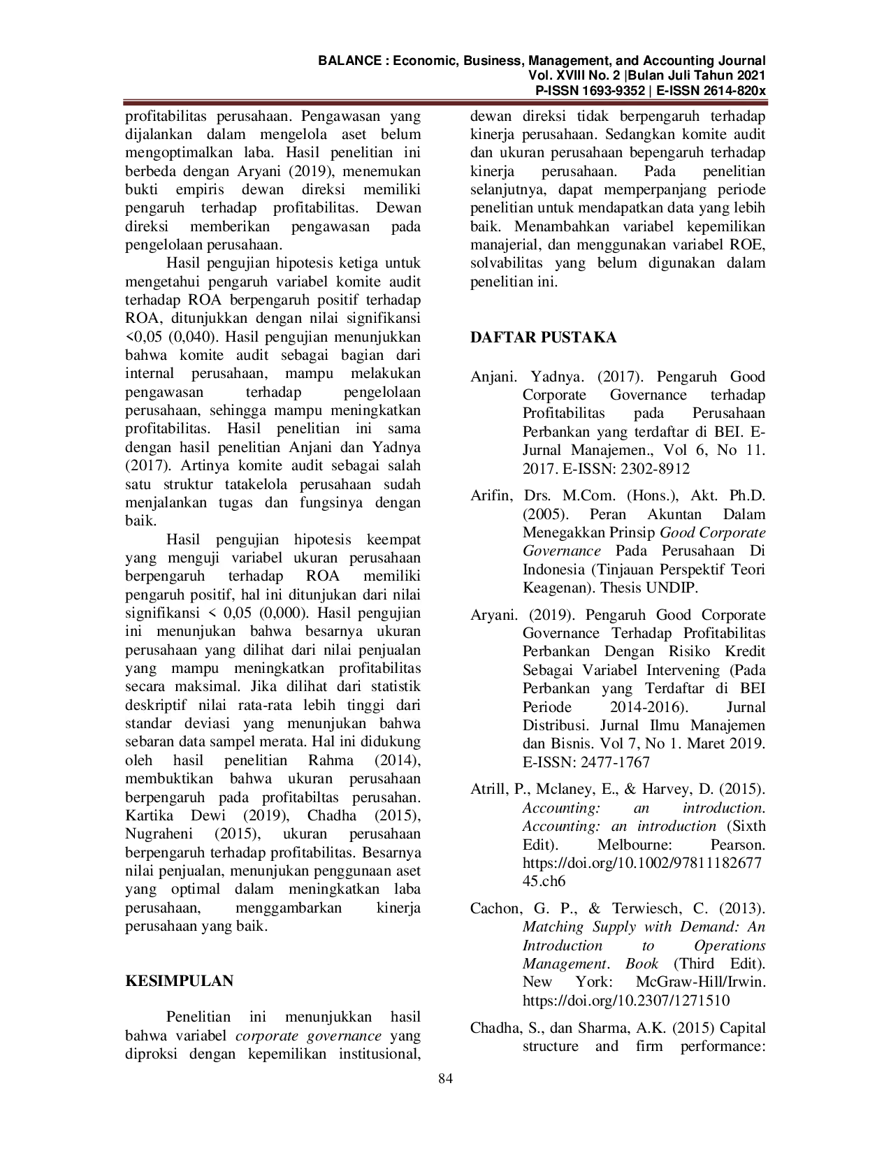 JURIS Struktur Corporate Governance dan Ukuran Perusahaaan Mempengaruhi Kinerja Perusahaan pada Jakarta Islamic Indeks