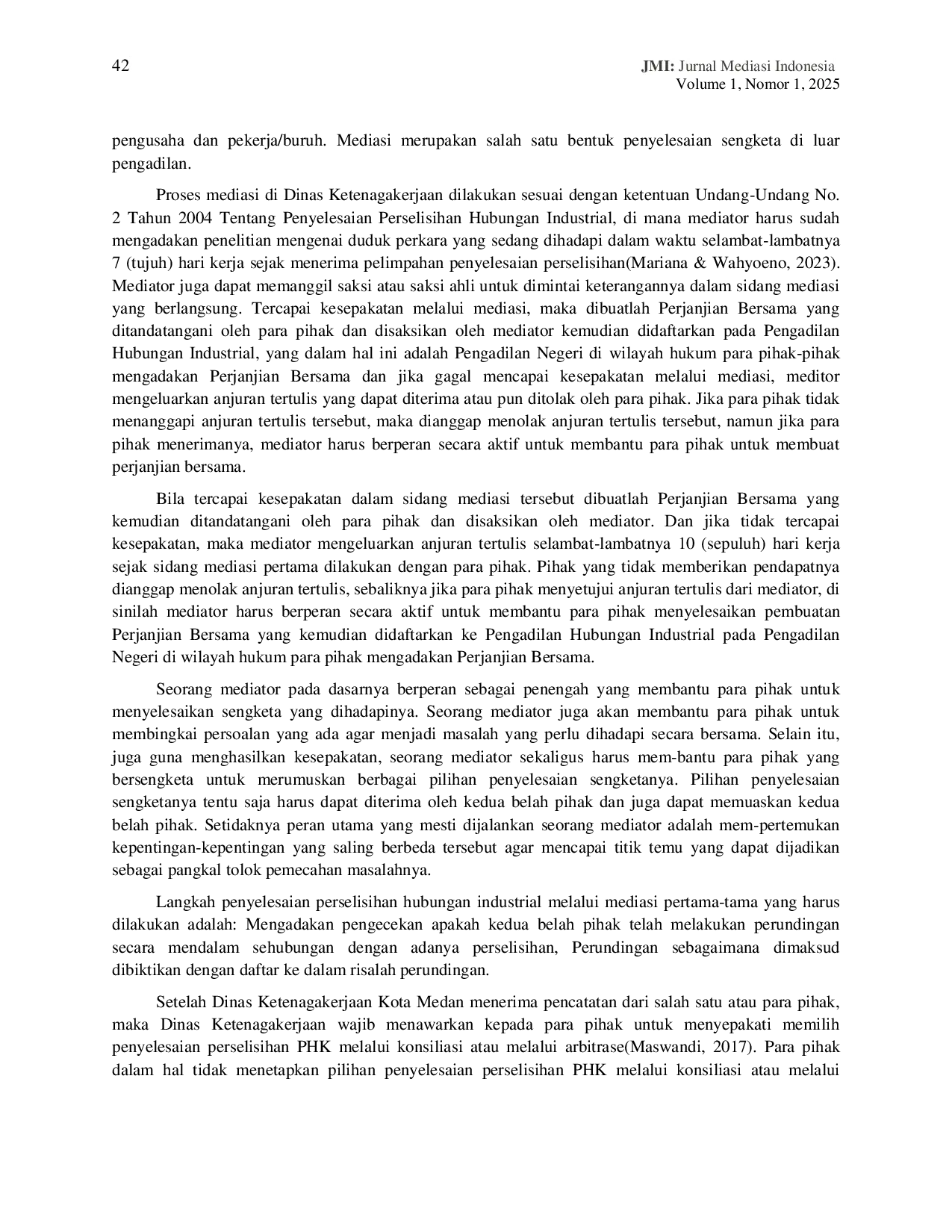 JURIS Mediasi Sebagai Alternatif Dispute Resolution Dalam Penyelesaian Sengketa Sektor Pariwisata