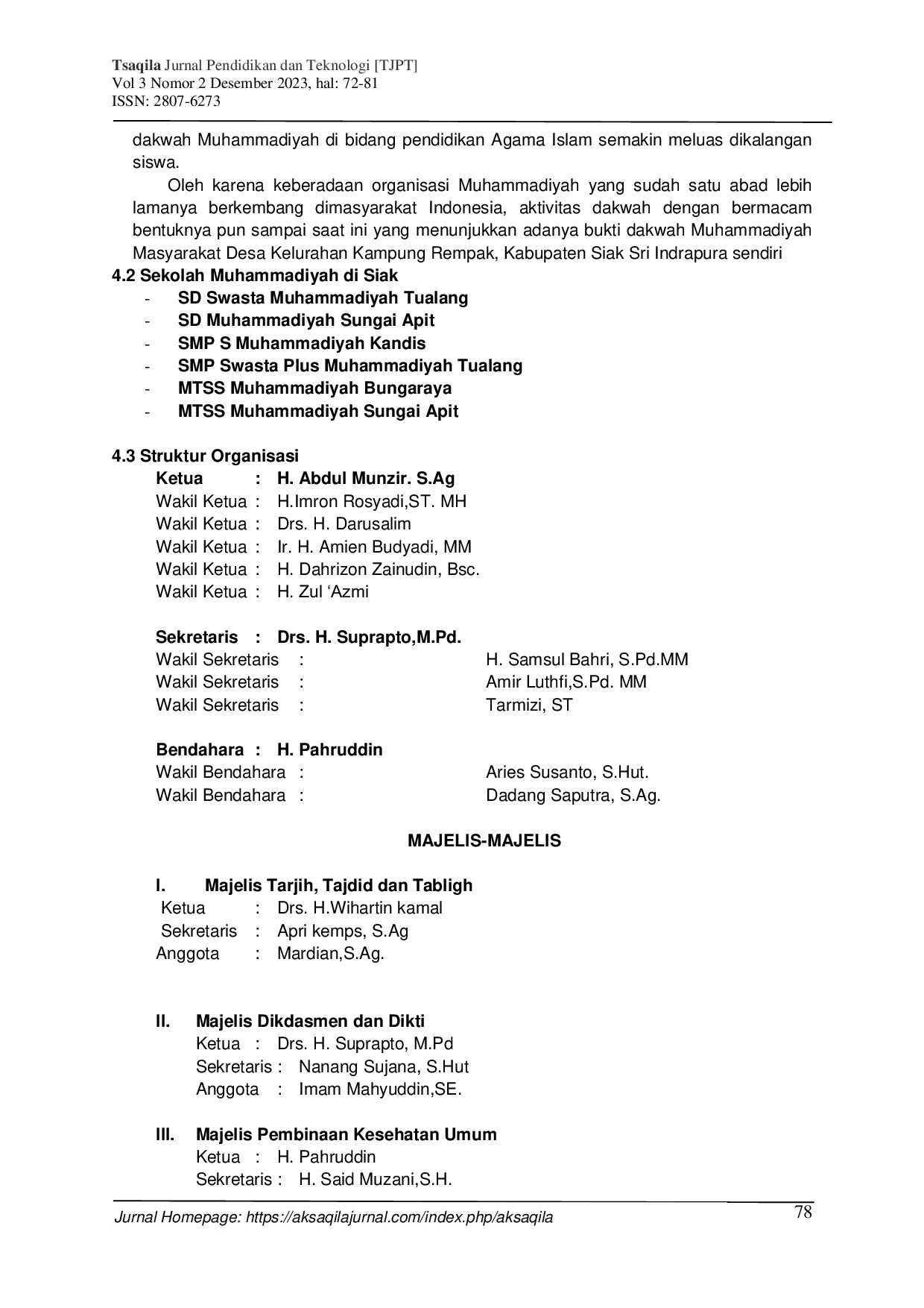 JURIS Peran dan Strategi Dakwah Muhammadiyah dalam Bidang Pendidikan Agama Islam