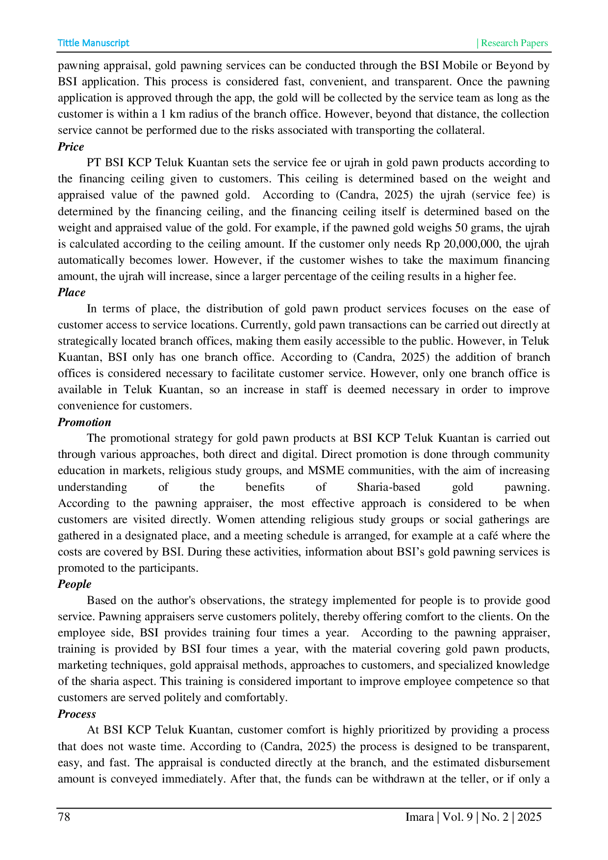 JURIS Marketing Strategy for Gold Pawn Products at BSI Teluk Kuantan Sub Branch Office