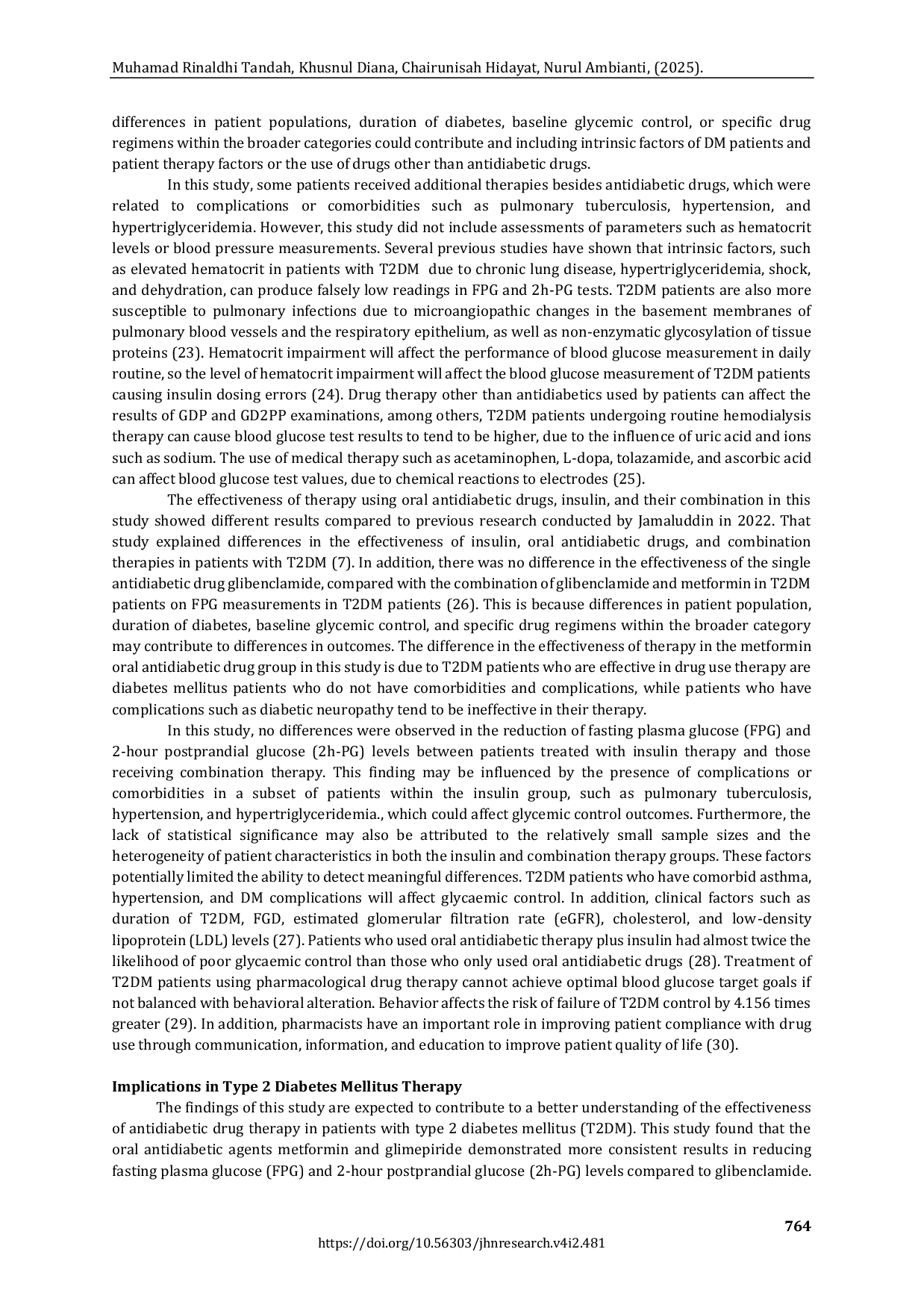 JURIS Comparative Effectiveness of Antidiabetic Therapies on Clinical Outcomes in Type 2 Diabetes Mellitus Outpatients