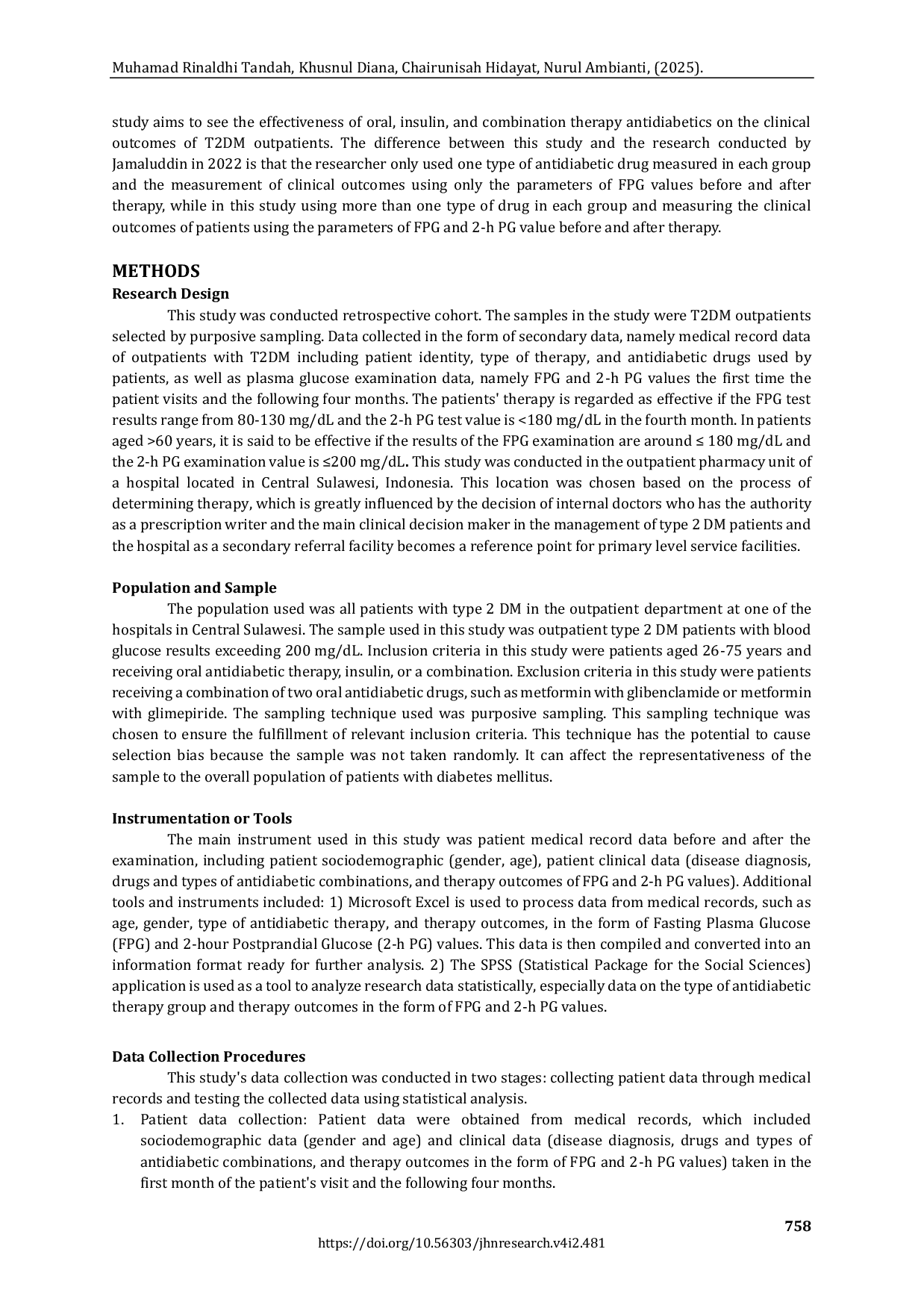 JURIS Comparative Effectiveness of Antidiabetic Therapies on Clinical Outcomes in Type 2 Diabetes Mellitus Outpatients