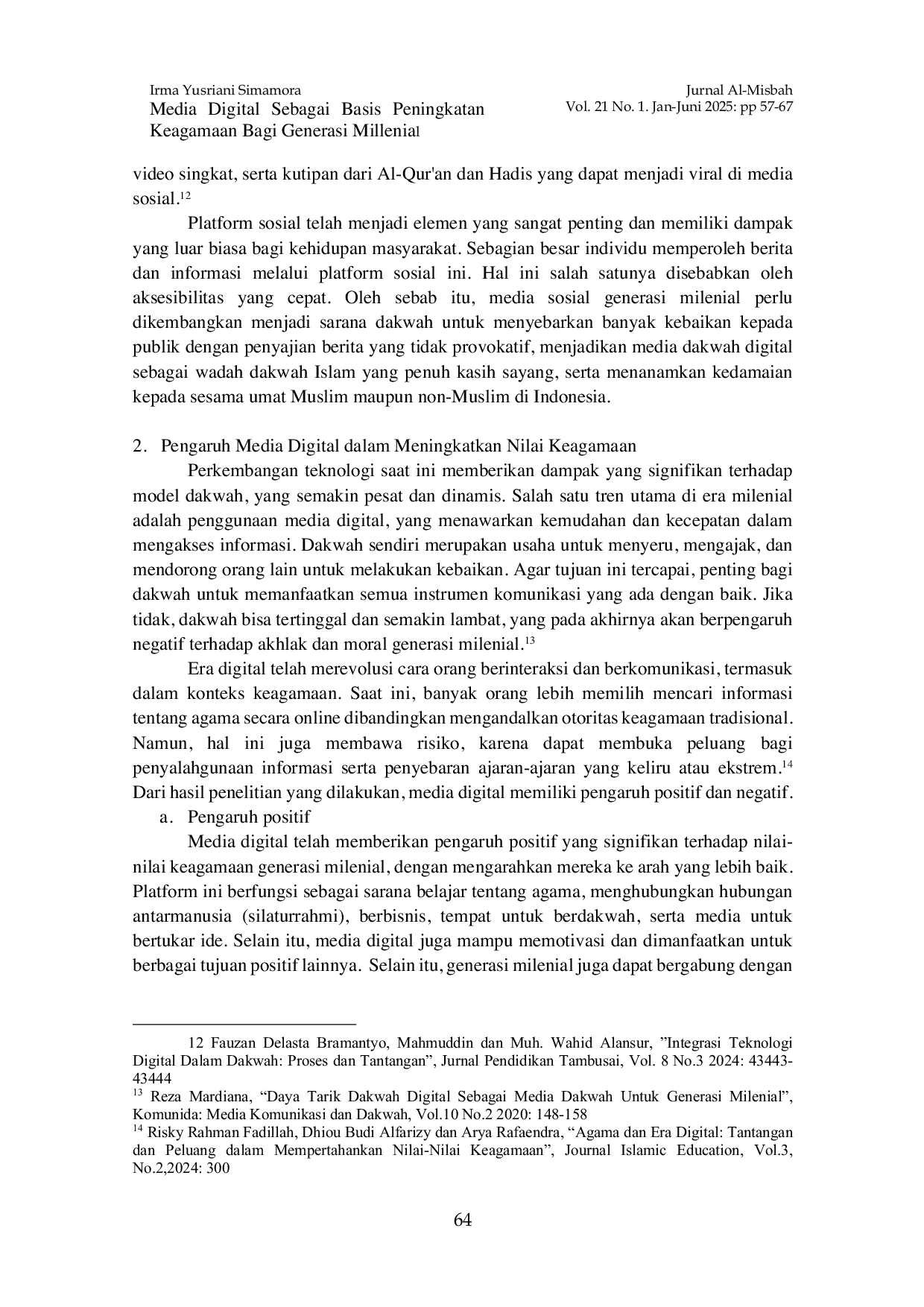 JURIS Media Digital Sebagai Basis Peningkatan Keagamaan Bagi Generasi Millenial