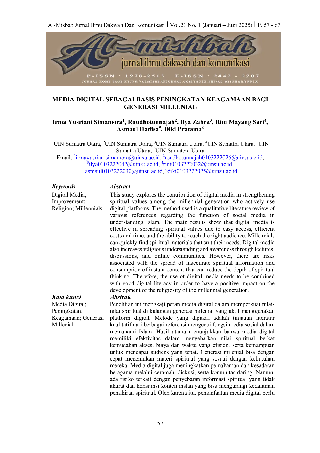 JURIS Media Digital Sebagai Basis Peningkatan Keagamaan Bagi Generasi Millenial