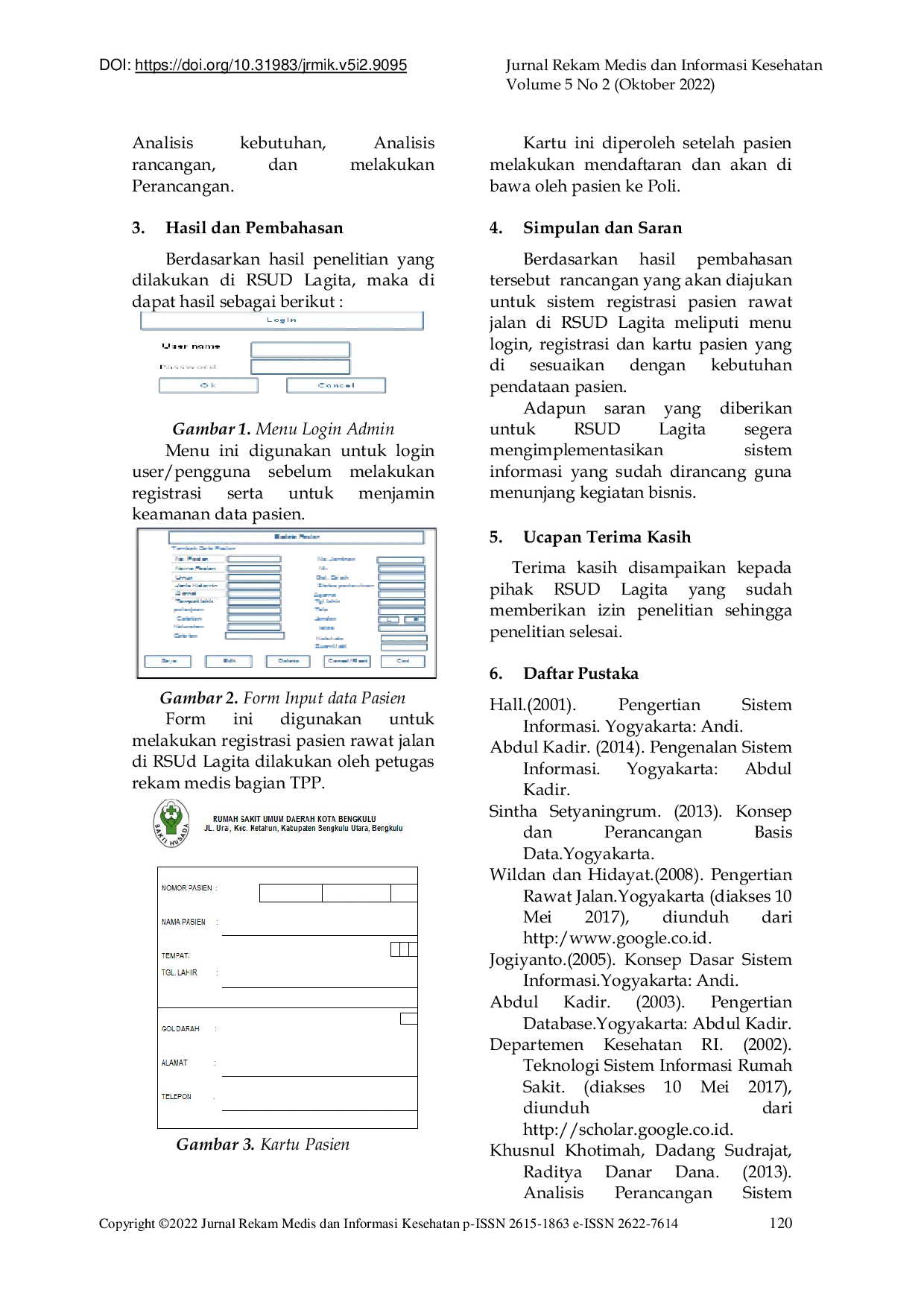 JURIS Analisis dan Perancangan Sistem Informasi Pendaftaran Pasien Rawat Jalan di Rumah Sakit Umum Daerah Lagita