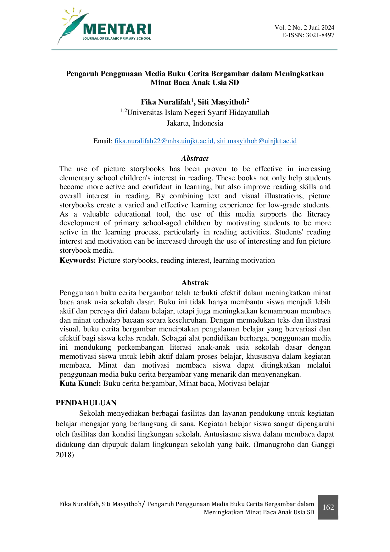 JURIS Pengaruh Penggunaan Media Buku Cerita Bergambar dalam Meningkatkan Minat Baca Anak Usia SD