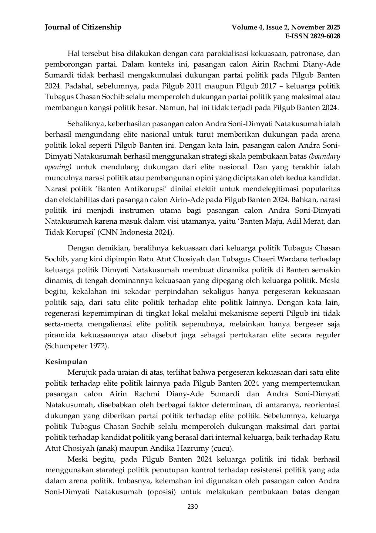 JURIS Pergeseran Kekuasaan Keluarga Politik di Pilgub Banten 2024 Partai Golkar dan PKS