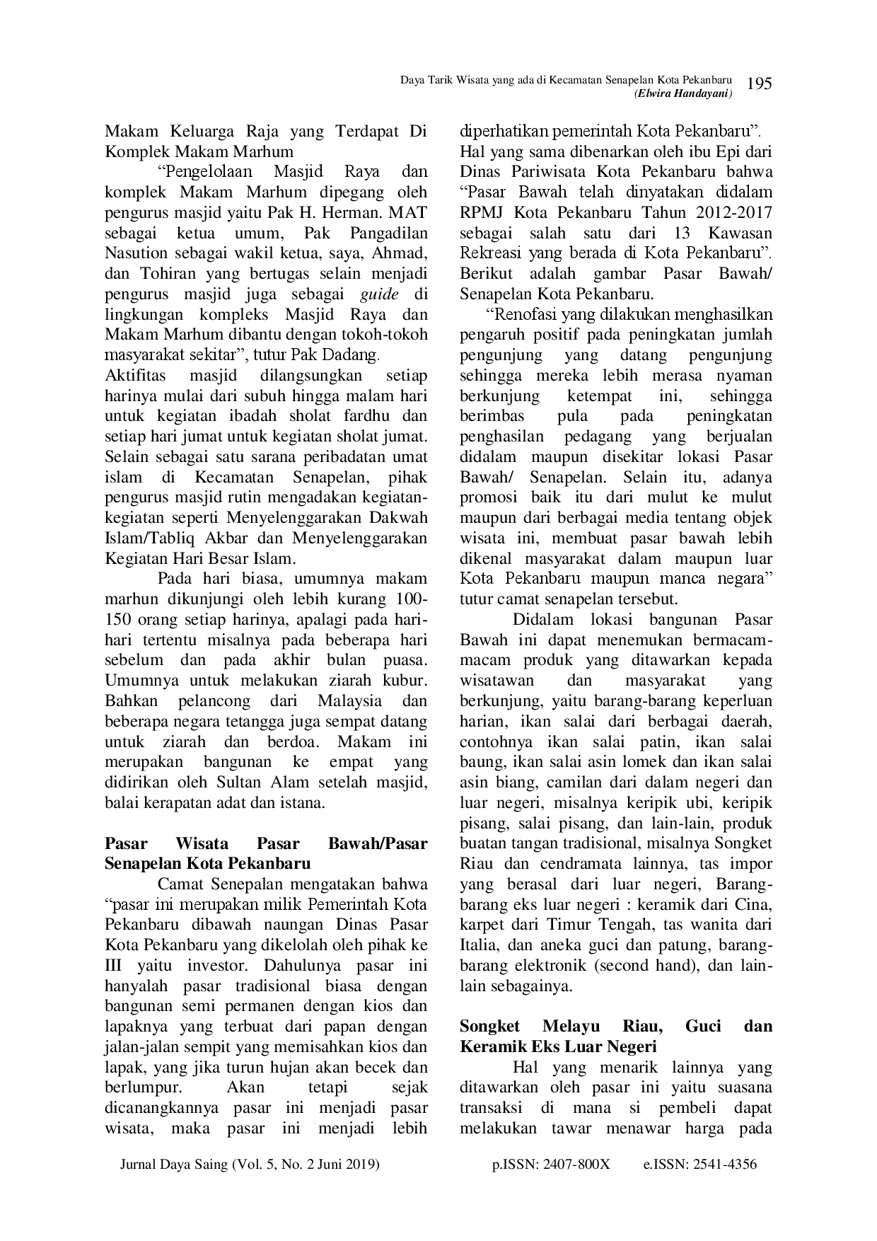 juris Daya Tarik Wisata Yang Ada Di Kecamatan Senapelan Kota Pekanbaru