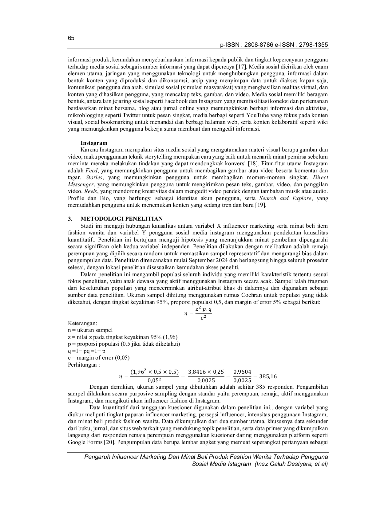 JURIS Pengaruh Influencer Marketing Dan Minat Beli Produk Fashion Wanita Terhadap Pengguna Sosial Media Instagram