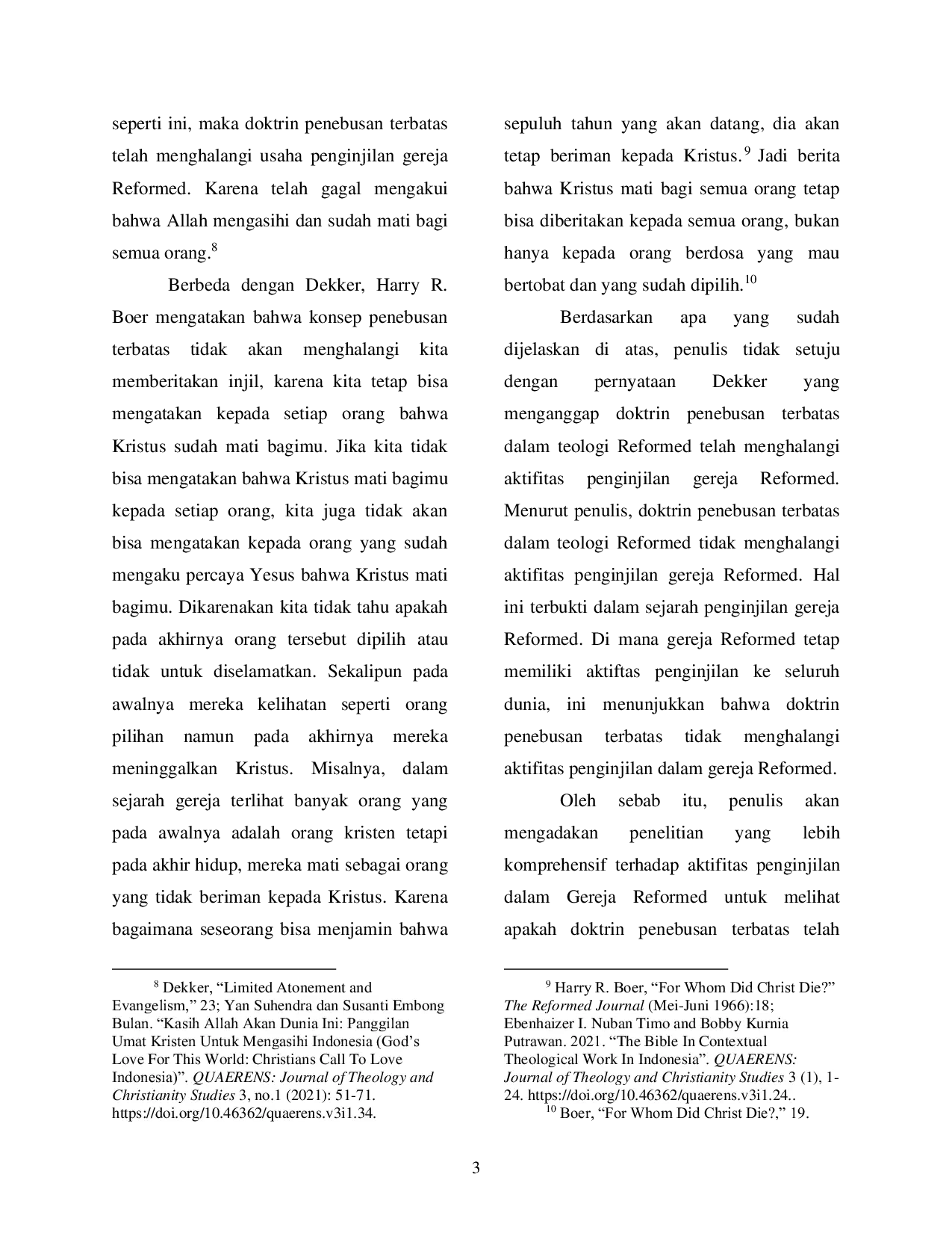 JURIS LIMITED ATONEMENT DAN PENGINJILAN Suatu Tinjaun Historis