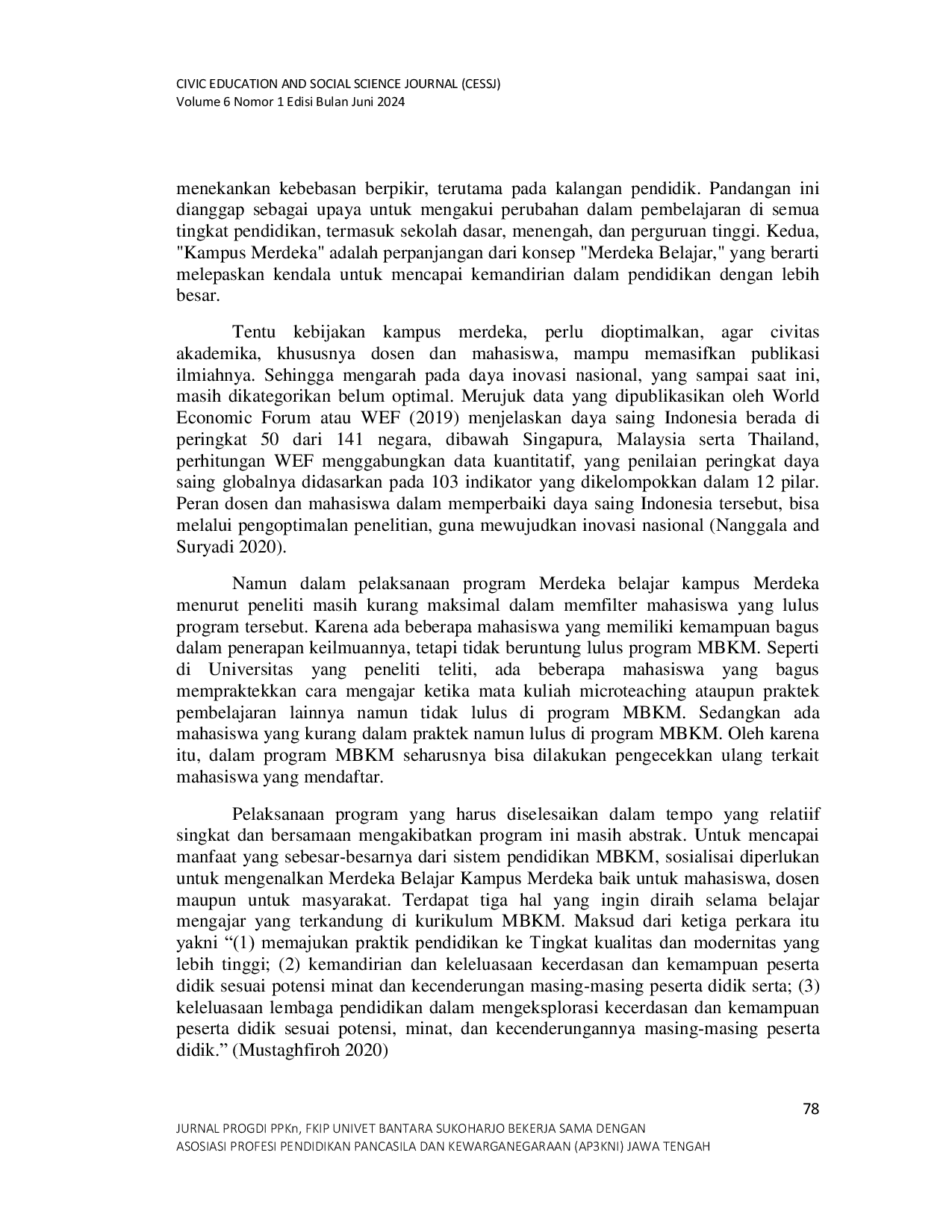 JURIS Inovasi dalam Bidang Kurikulum Program MBKM Pada Mahasiswa PGMI di Universitas Muhammadiyah Sumatera Barat