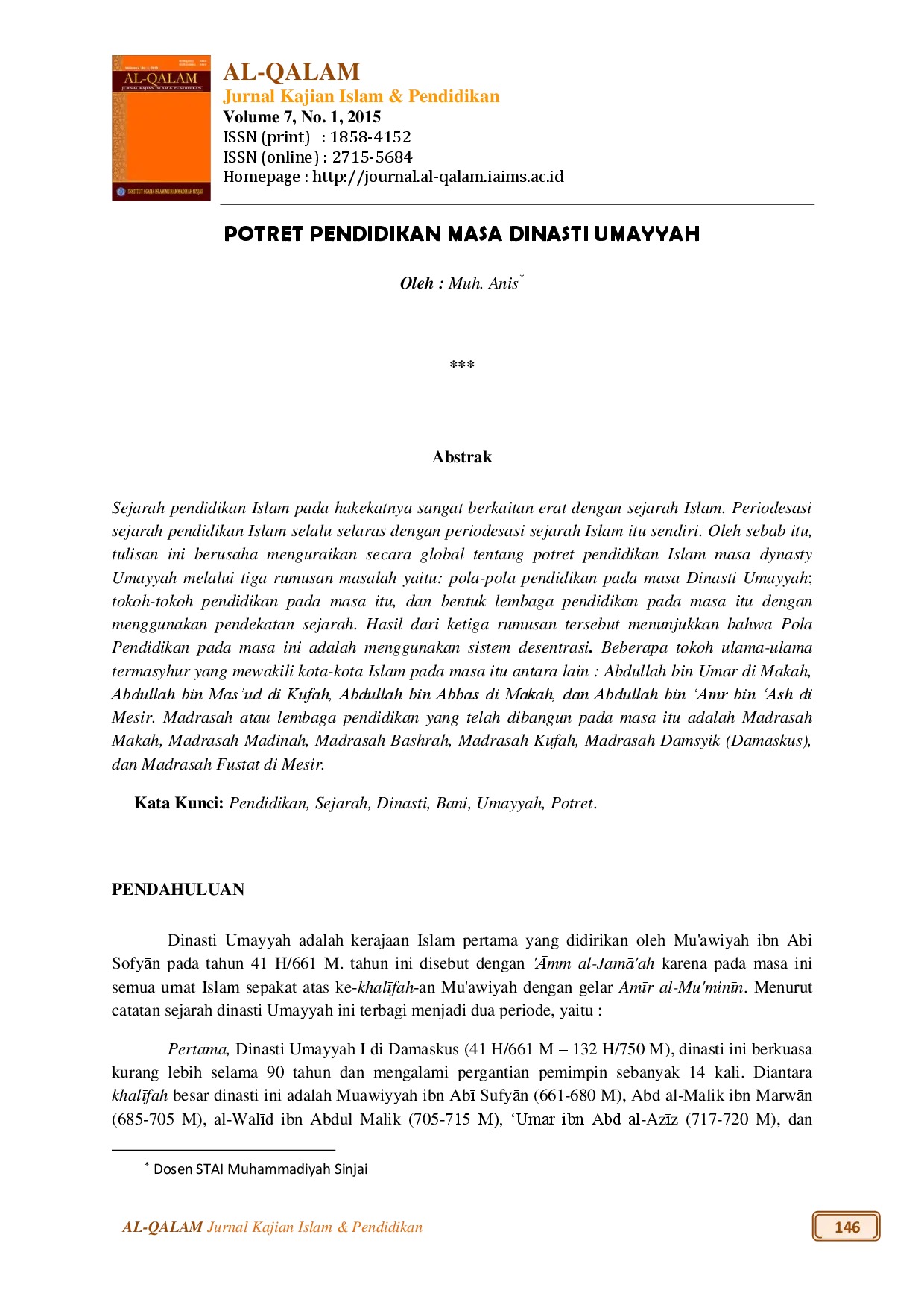 juris Potret Pendidikan Masa Dinasti Umayyah