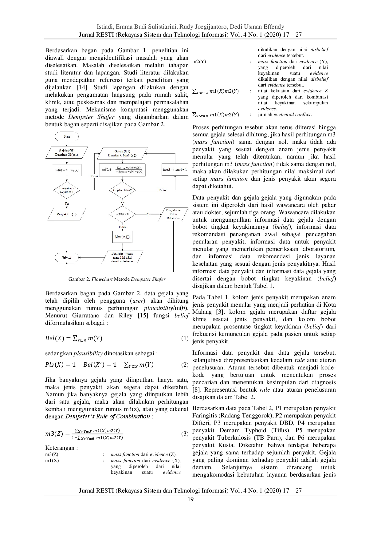 JURIS Infectious Disease Expert System Using Dempster Shafers With Recommendations for Health Services