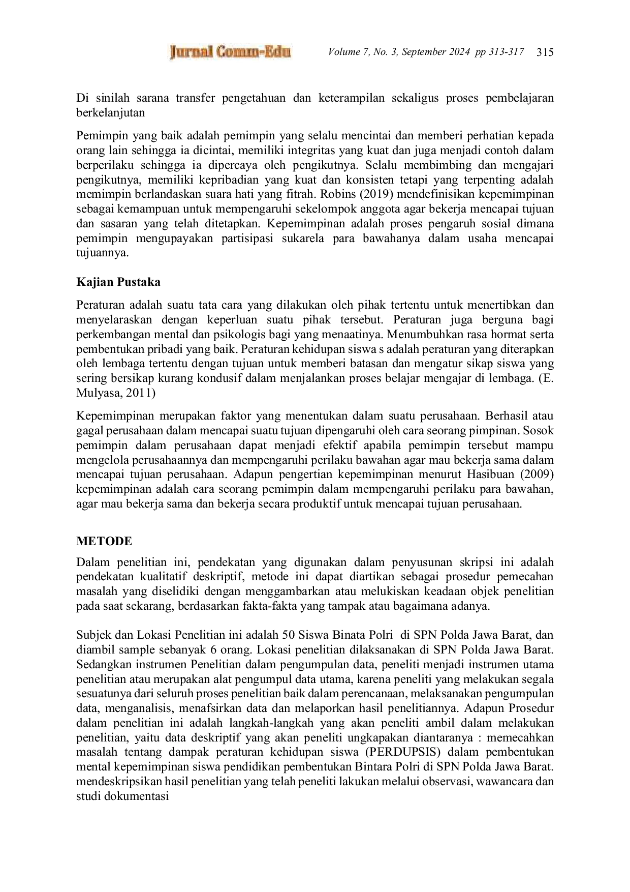 JURIS Dampak Peraturan Kehidupan Siswa Perdupsis Dalam Pembentukan Mental Kepemimpinan Siswa Pendidikan Pembentukan Bintara Polri Di Spn Polda Jawa Barat
