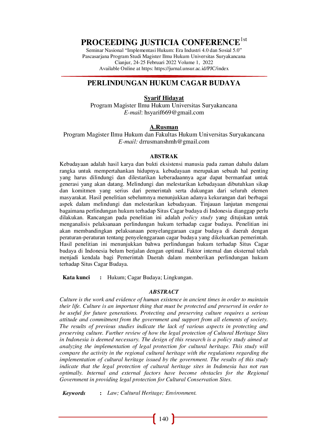 JURIS Perlindungan Hukum Cagar Budaya