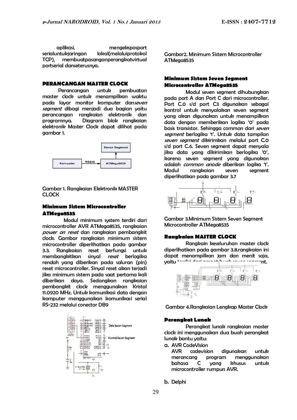 JURIS Penampil Waktu dengan Master Clock Berbasis Mikrokontroller AVR ATmega8535