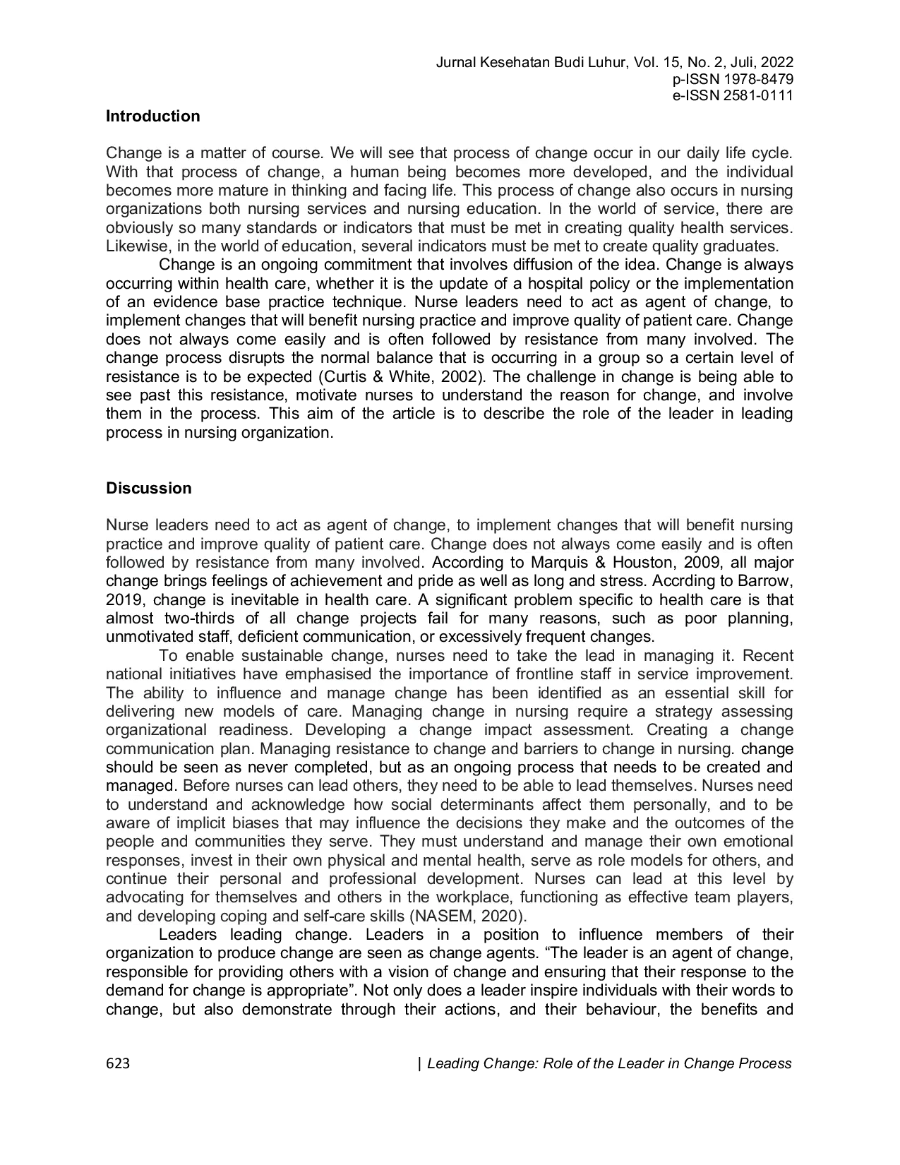 JURIS Leading Change Role of the Leader in Change Process