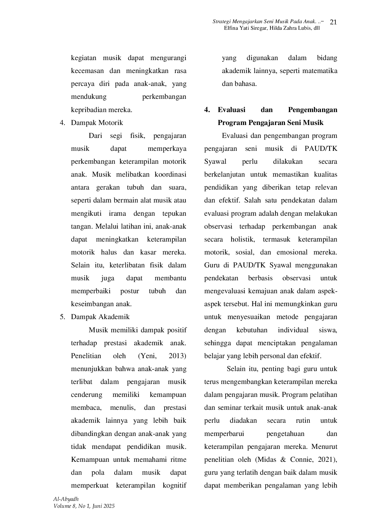 JURIS Strategi Mengajarkan Seni Musik Pada Anak Usia Dini Di PAUD Syawal