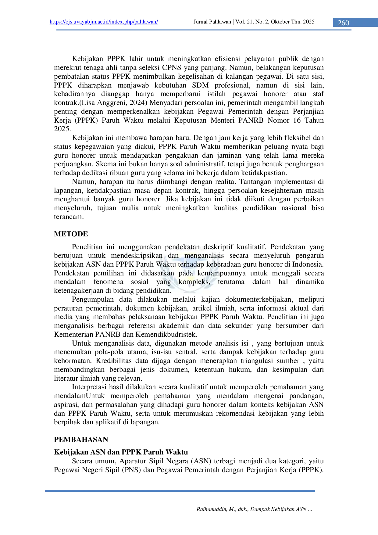 JURIS Dampak Kebijakan ASN dan PPPK Paruh Waktu terhadap Eksistensi Guru Honorer